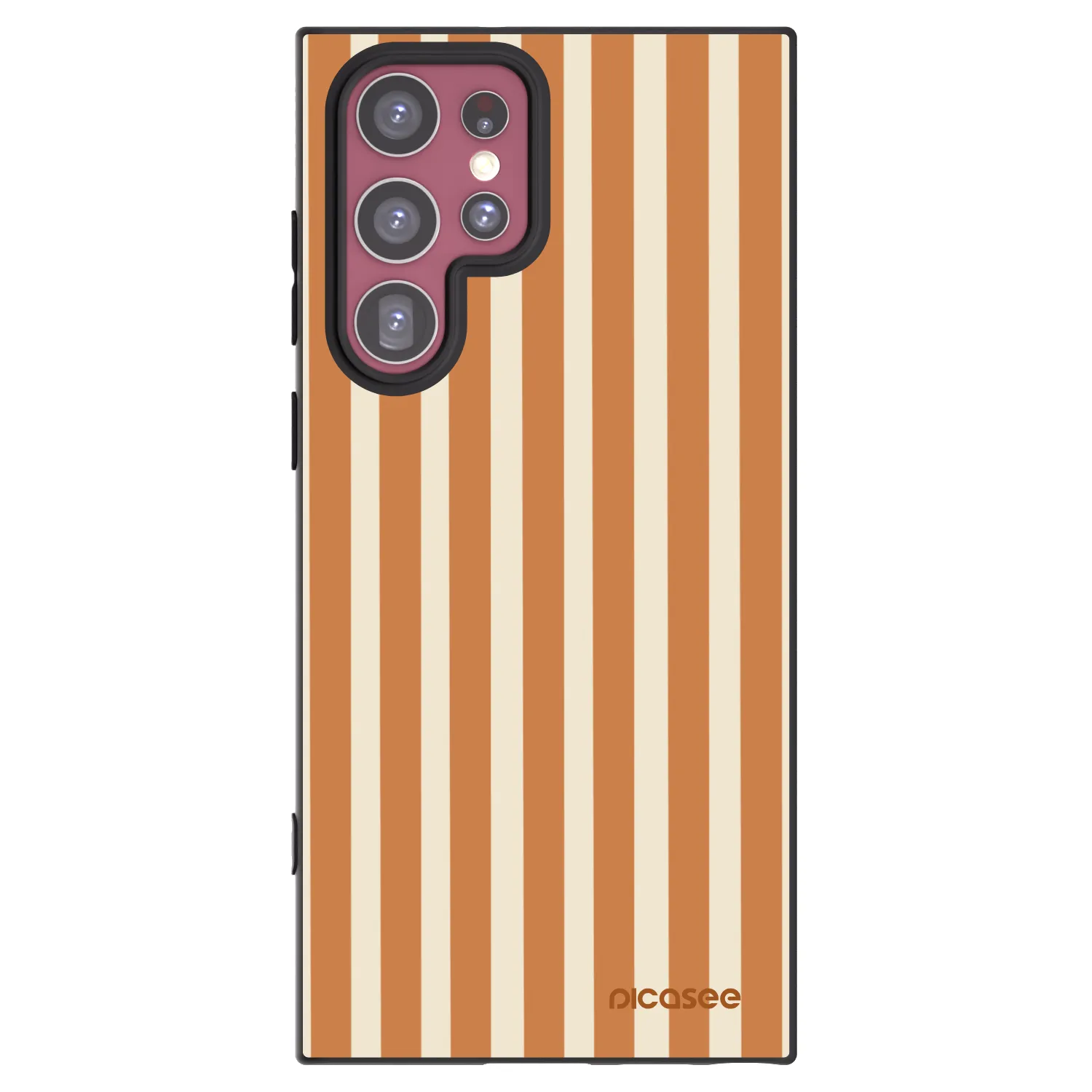 Picasee silikonski črni ovitek za Samsung Galaxy S22 Ultra 5G - Orange lines