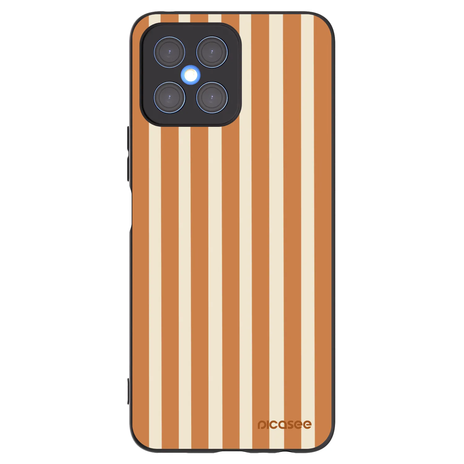 Picasee silikonski črni ovitek za Honor X8 4G - Orange lines