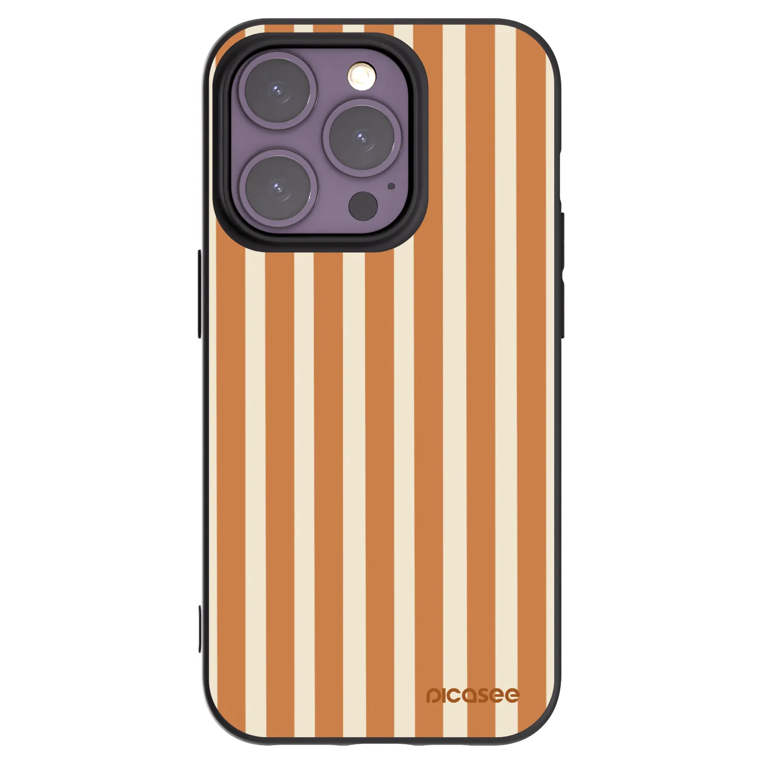 Picasee silikonski črni ovitek za Apple iPhone 14 Pro - Orange lines