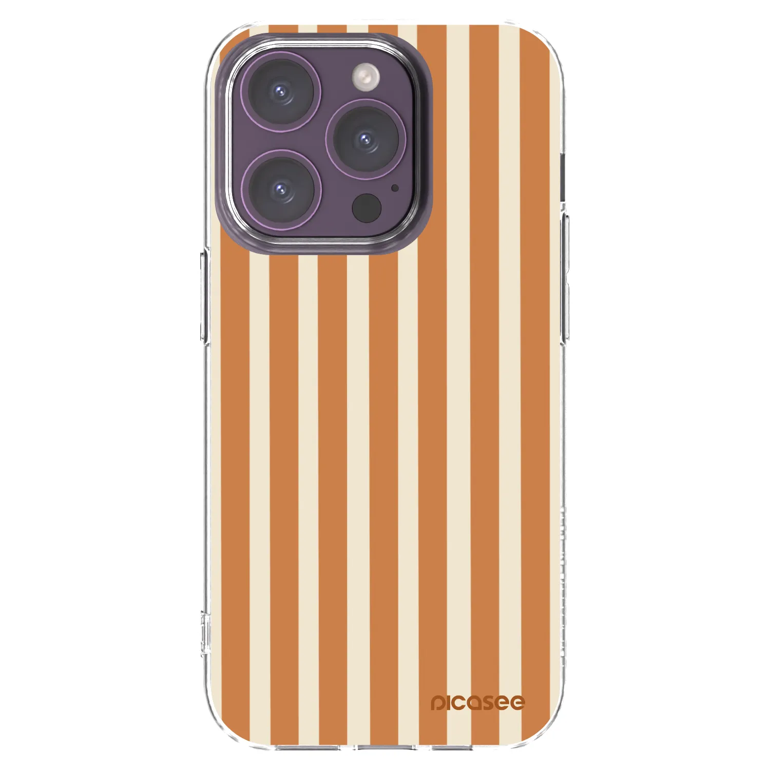 Picasee silikonski prozorni ovitek za Apple iPhone 14 Pro - Orange lines