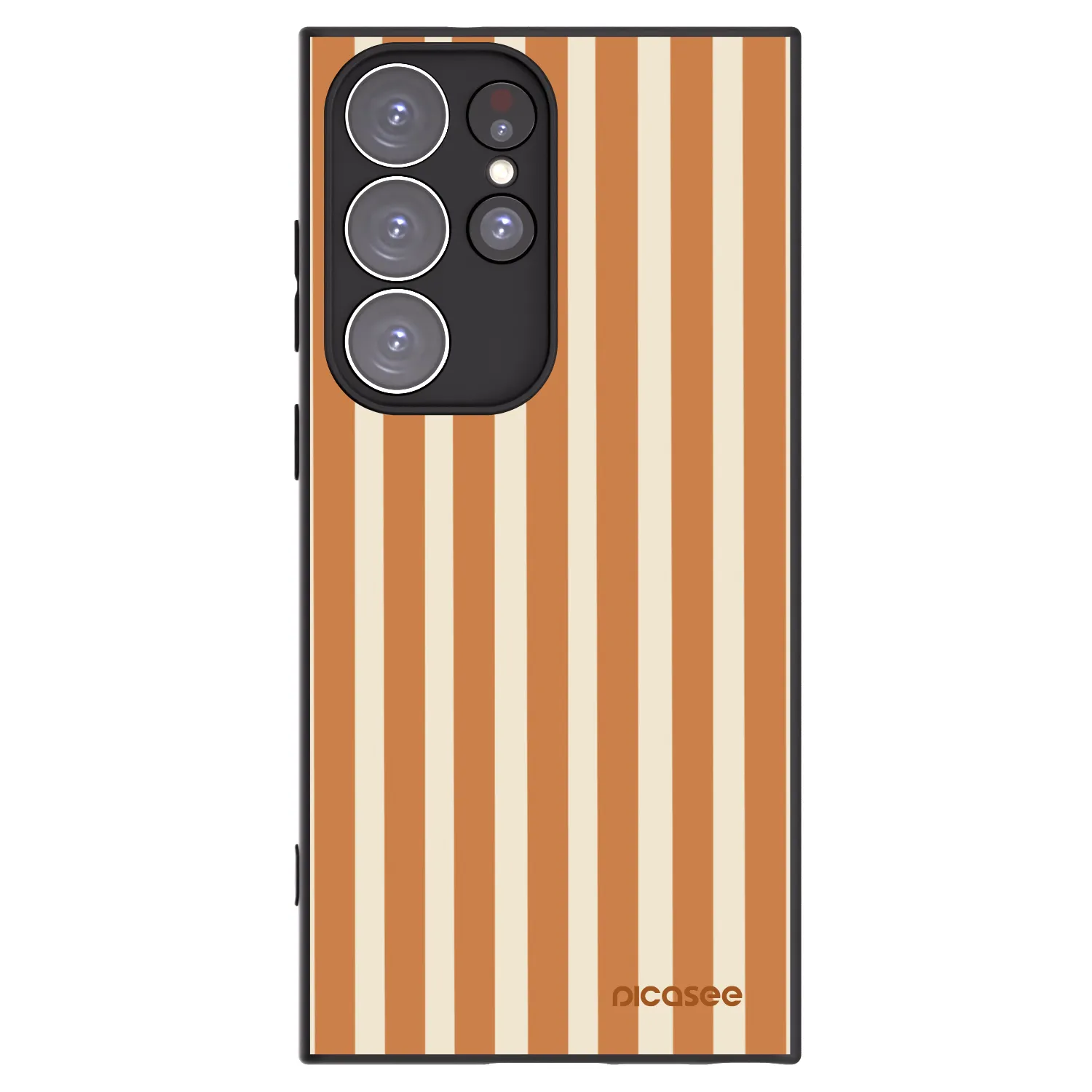Picasee silikonski črni ovitek za Samsung Galaxy S23 Ultra 5G - Orange lines