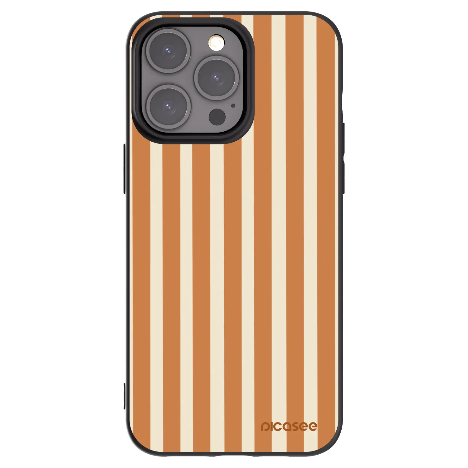 Picasee silikonski črni ovitek za Apple iPhone 15 Pro Max - Orange lines