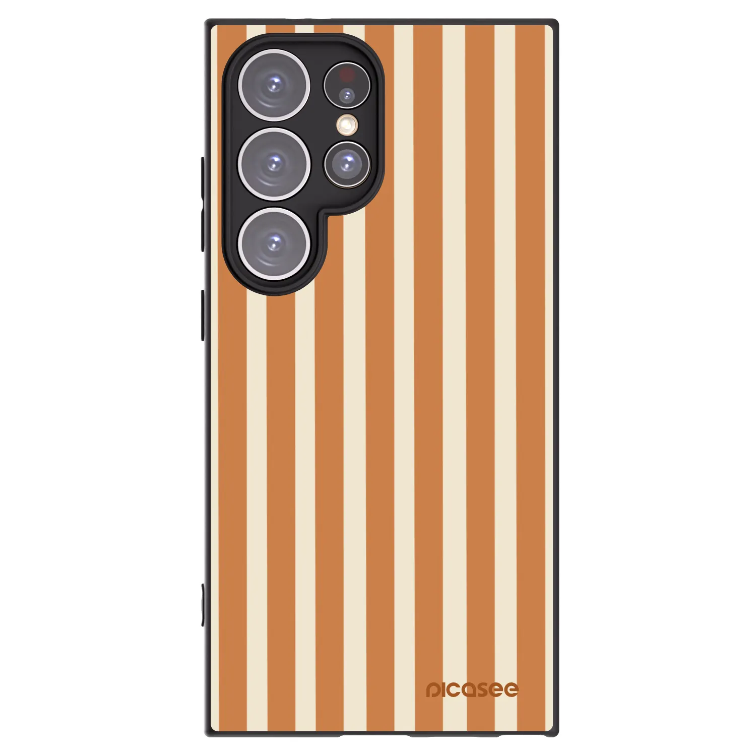 Picasee silikonski črni ovitek za Samsung Galaxy S24 Ultra S928B 5G - Orange lines