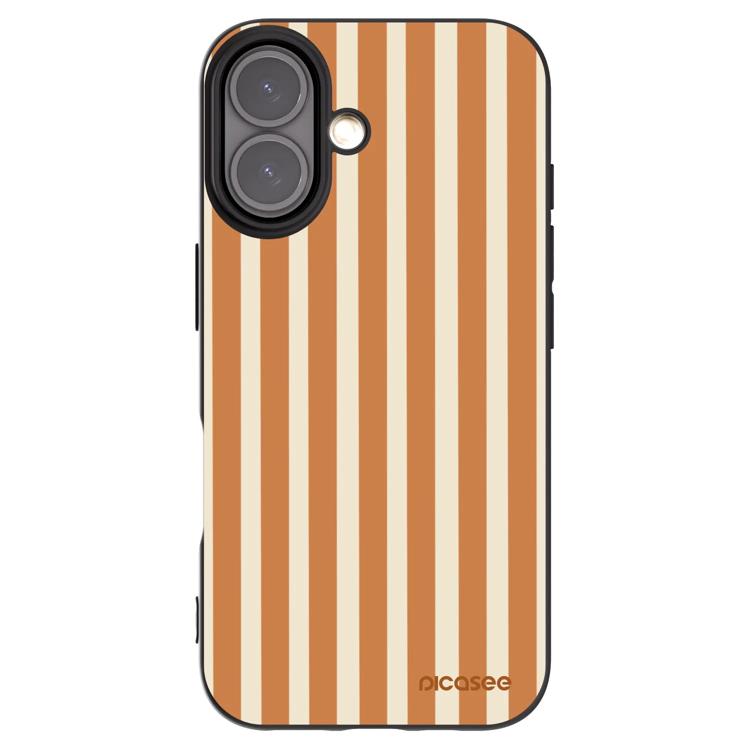 Picasee silikonski črni ovitek za Apple iPhone 16 - Orange lines