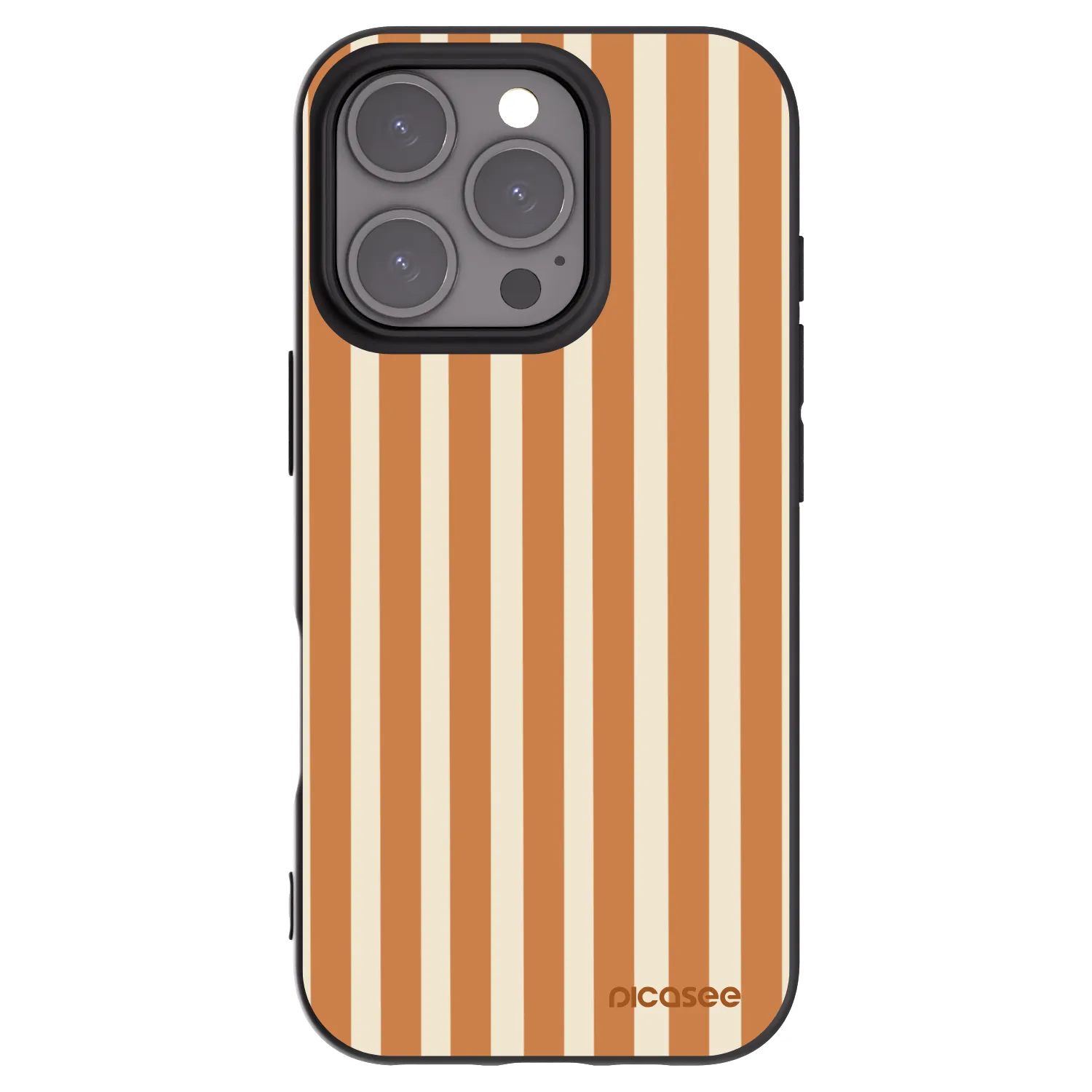 Picasee silikonski črni ovitek za Apple iPhone 16 Pro - Orange lines
