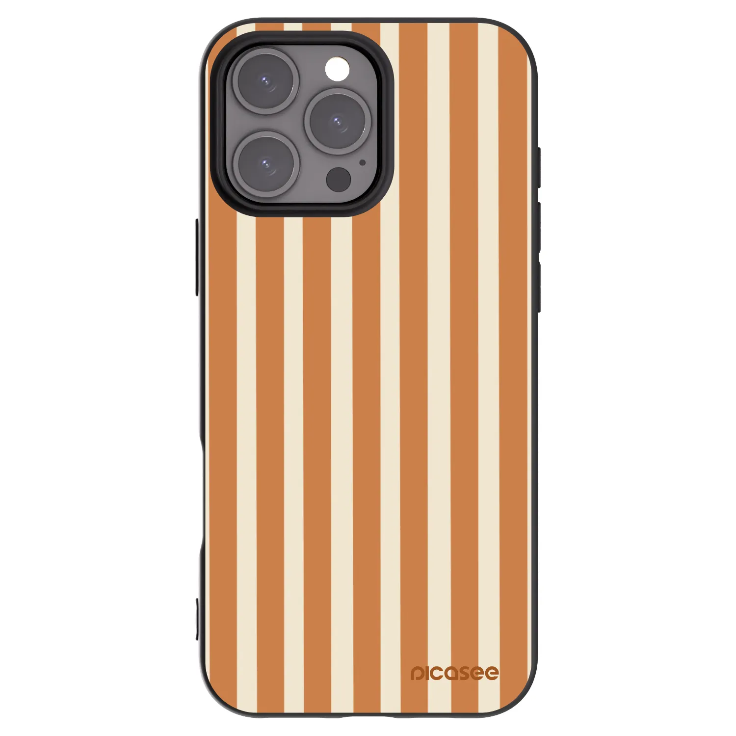 Picasee silikonski črni ovitek za Apple iPhone 16 Pro Max - Orange lines