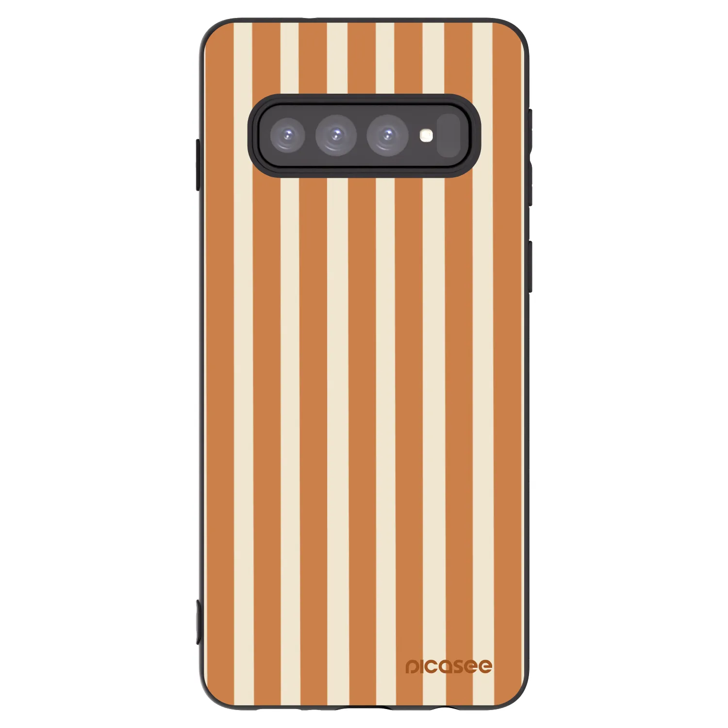 Picasee silikonski črni ovitek za Samsung Galaxy S10 G973 - Orange lines