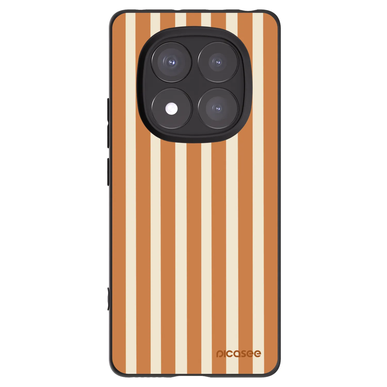 Picasee silikonski črni ovitek za Xiaomi Redmi Note 14 Pro 5G - Orange lines