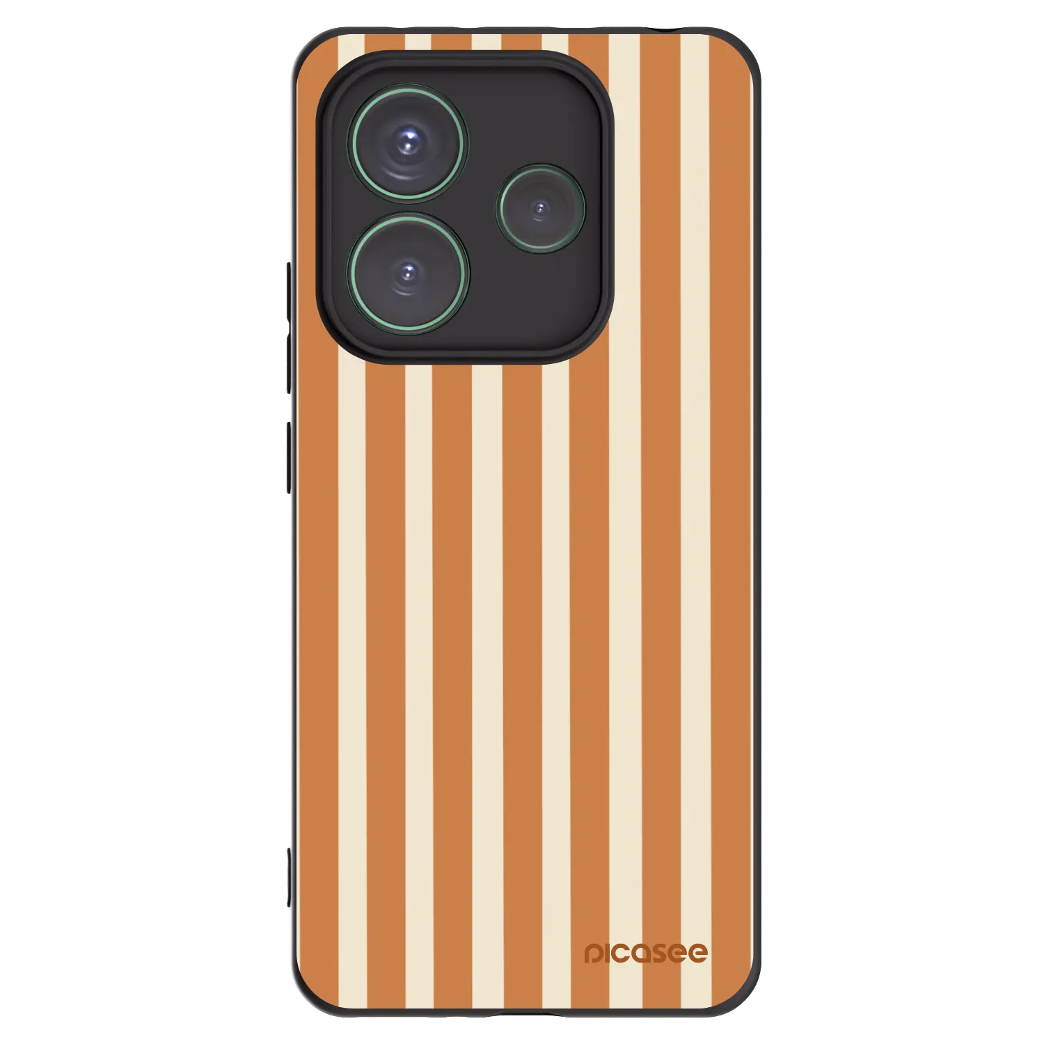 Picasee silikonski črni ovitek za Xiaomi Redmi Note 14 5G - Orange lines