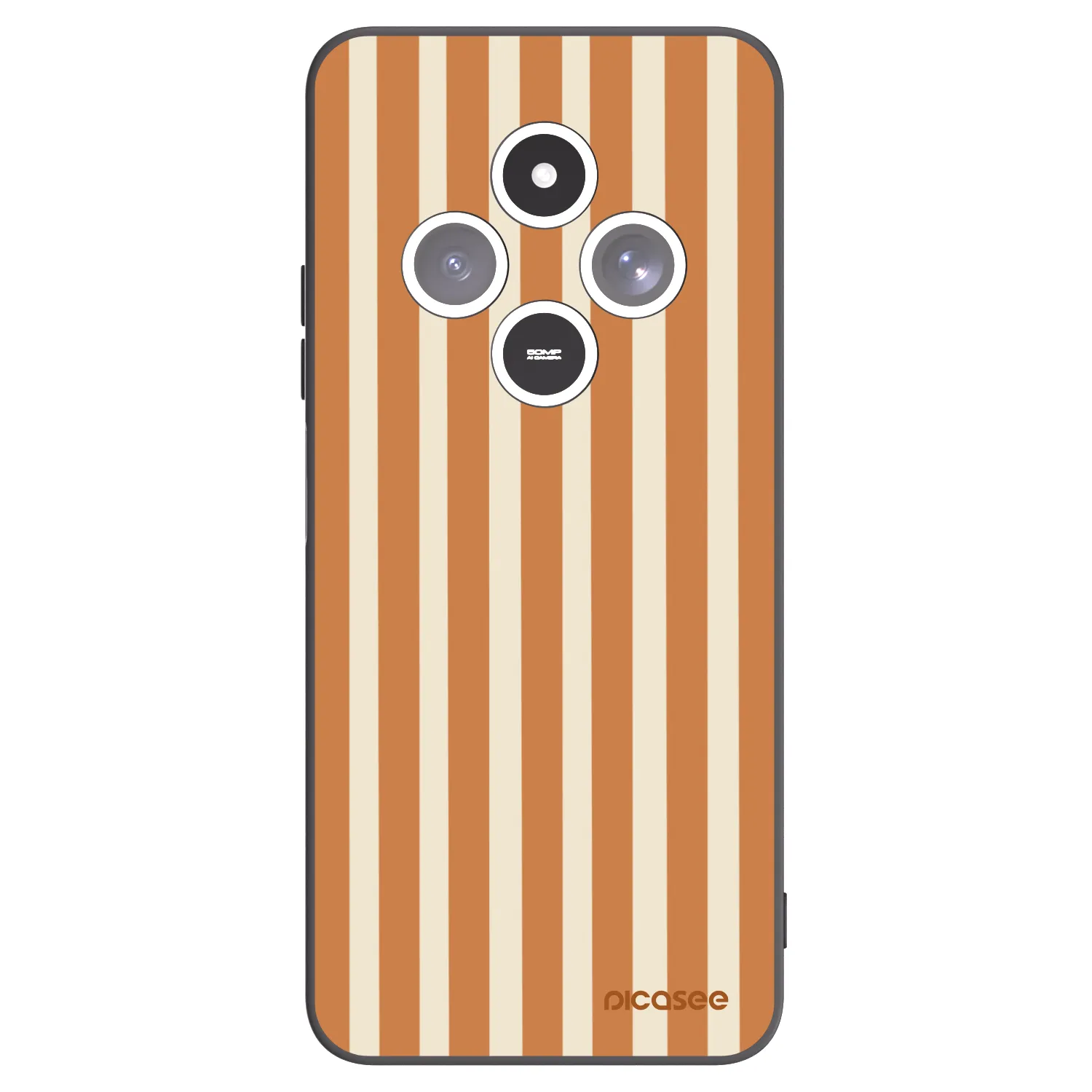 Picasee silikonski črni ovitek za Xiaomi Redmi 14C - Orange lines
