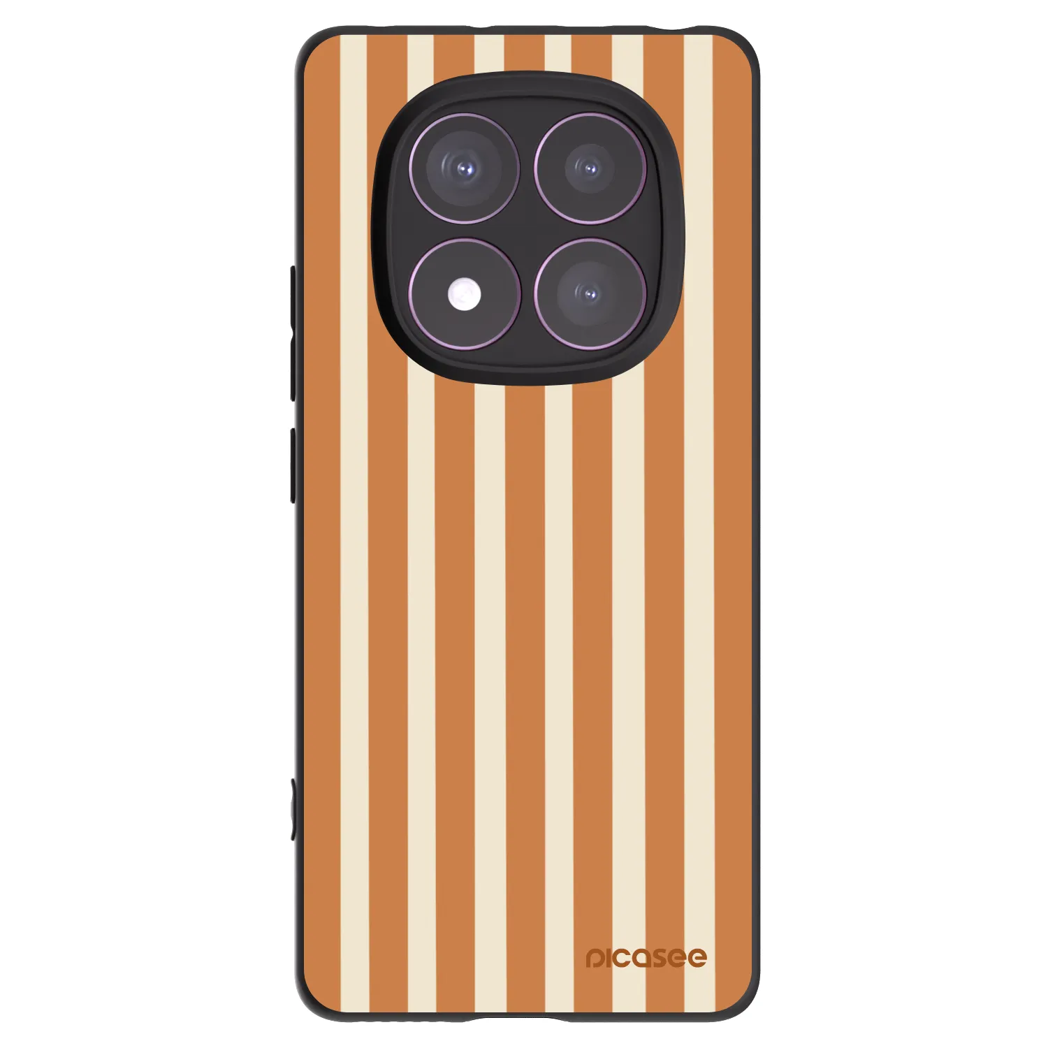 Picasee silikonski črni ovitek za Xiaomi Redmi Note 14 Pro 4G - Orange lines