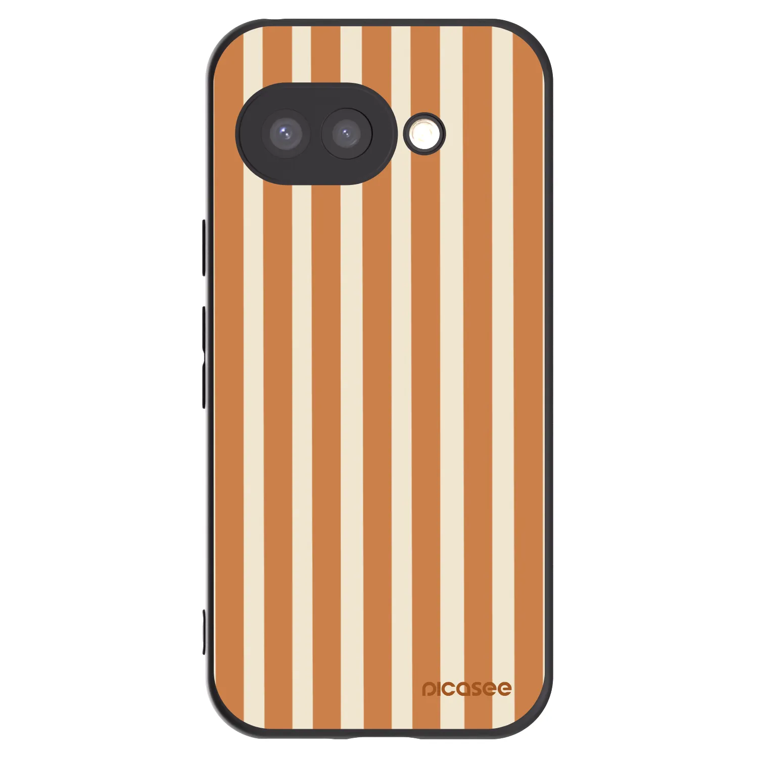 Picasee silikonski črni ovitek za Google Pixel 9a - Orange lines