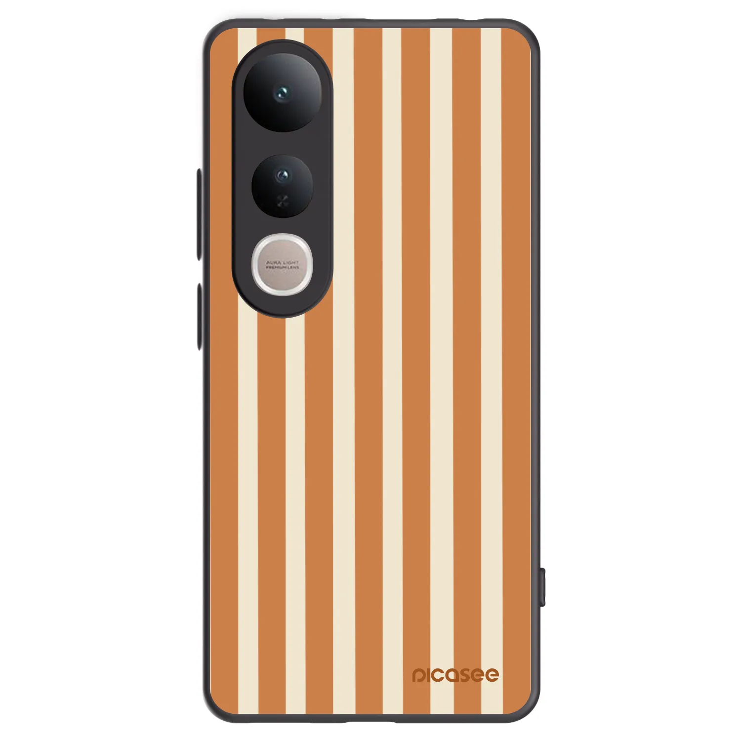Picasee silikonski črni ovitek za Vivo V50 Lite 5G - Orange lines