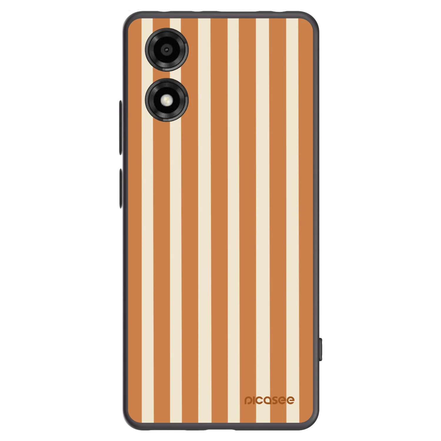 Picasee silikonski črni ovitek za Motorola Moto E14 - Orange lines