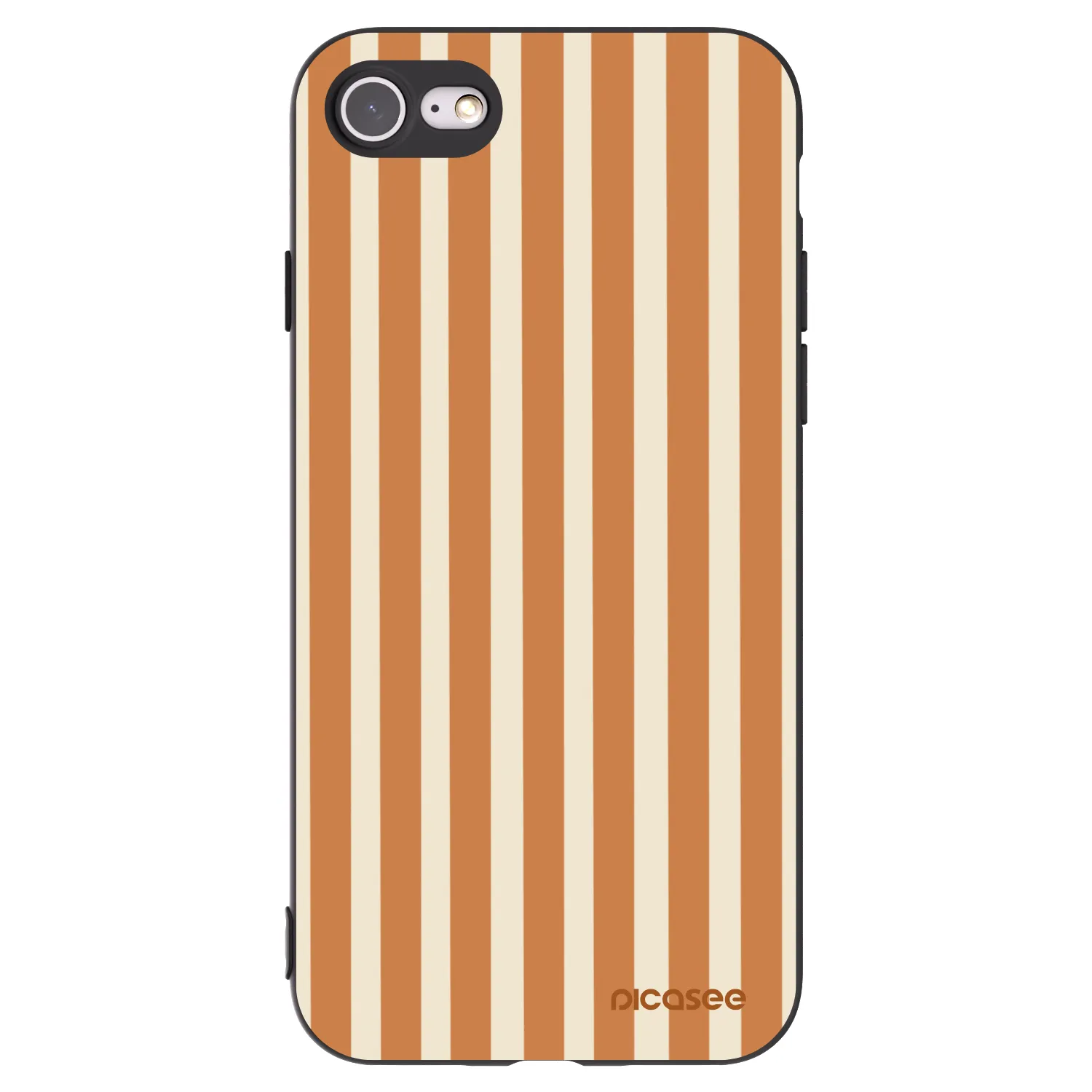 Picasee silikonski črni ovitek za Apple iPhone SE 2020 - Orange lines