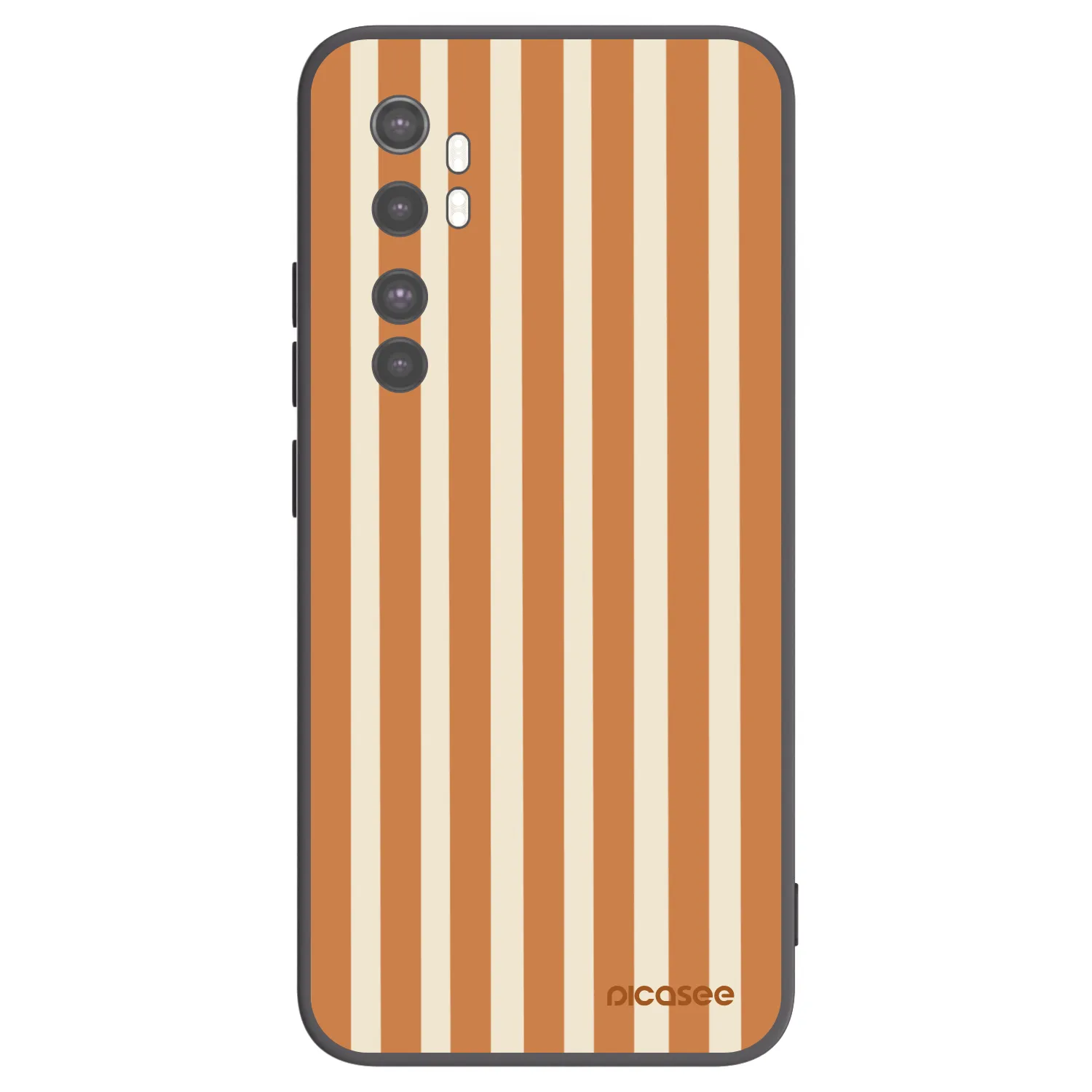 Picasee silikonski črni ovitek za Xiaomi Mi Note 10 Lite - Orange lines