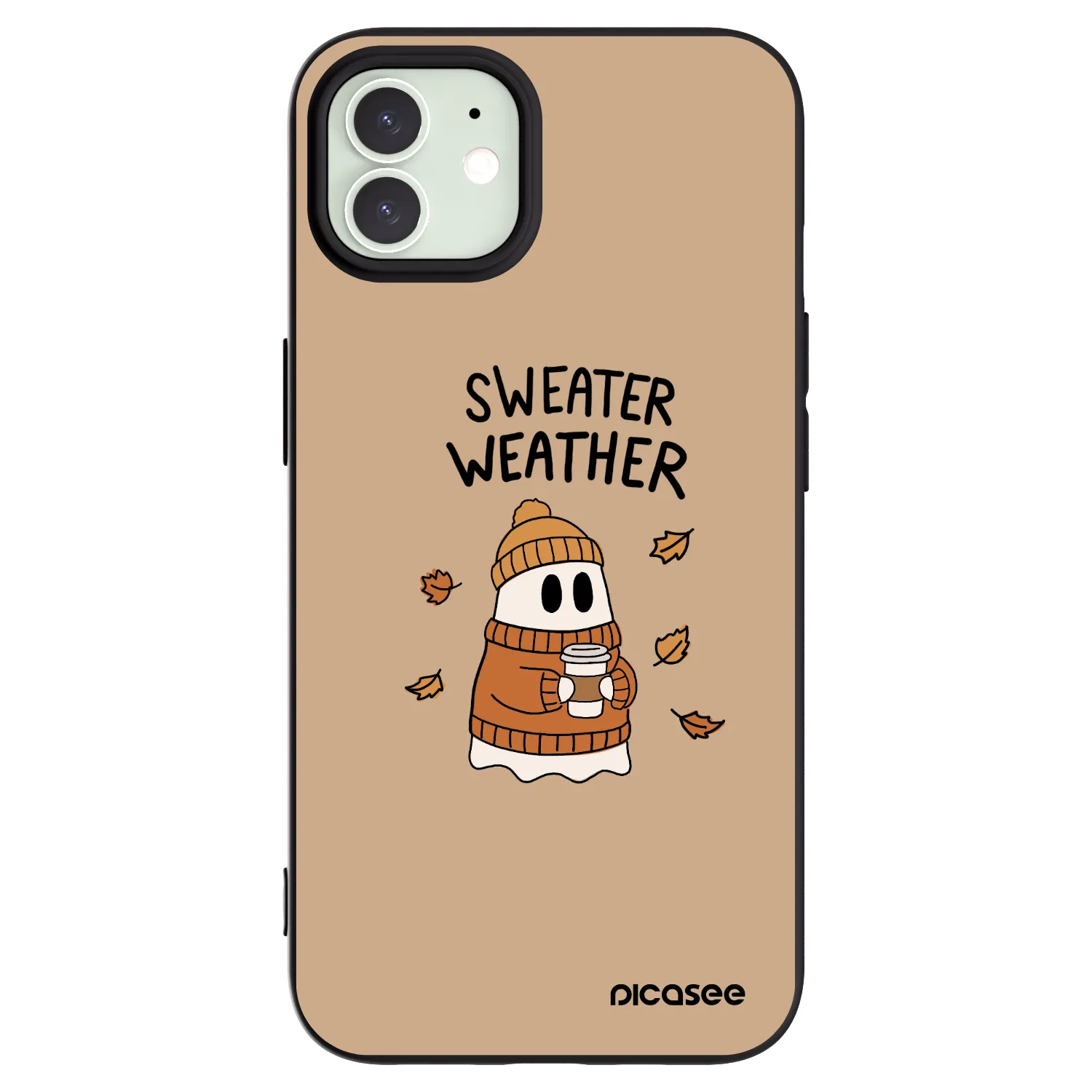 Picasee silikonski črni ovitek za Apple iPhone 12 - Sweater ghost