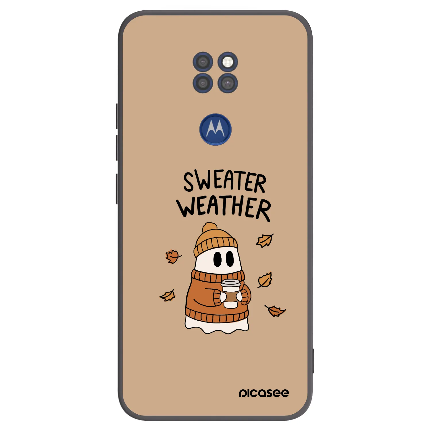 Picasee silikonski črni ovitek za Motorola Moto G9 Play - Sweater ghost