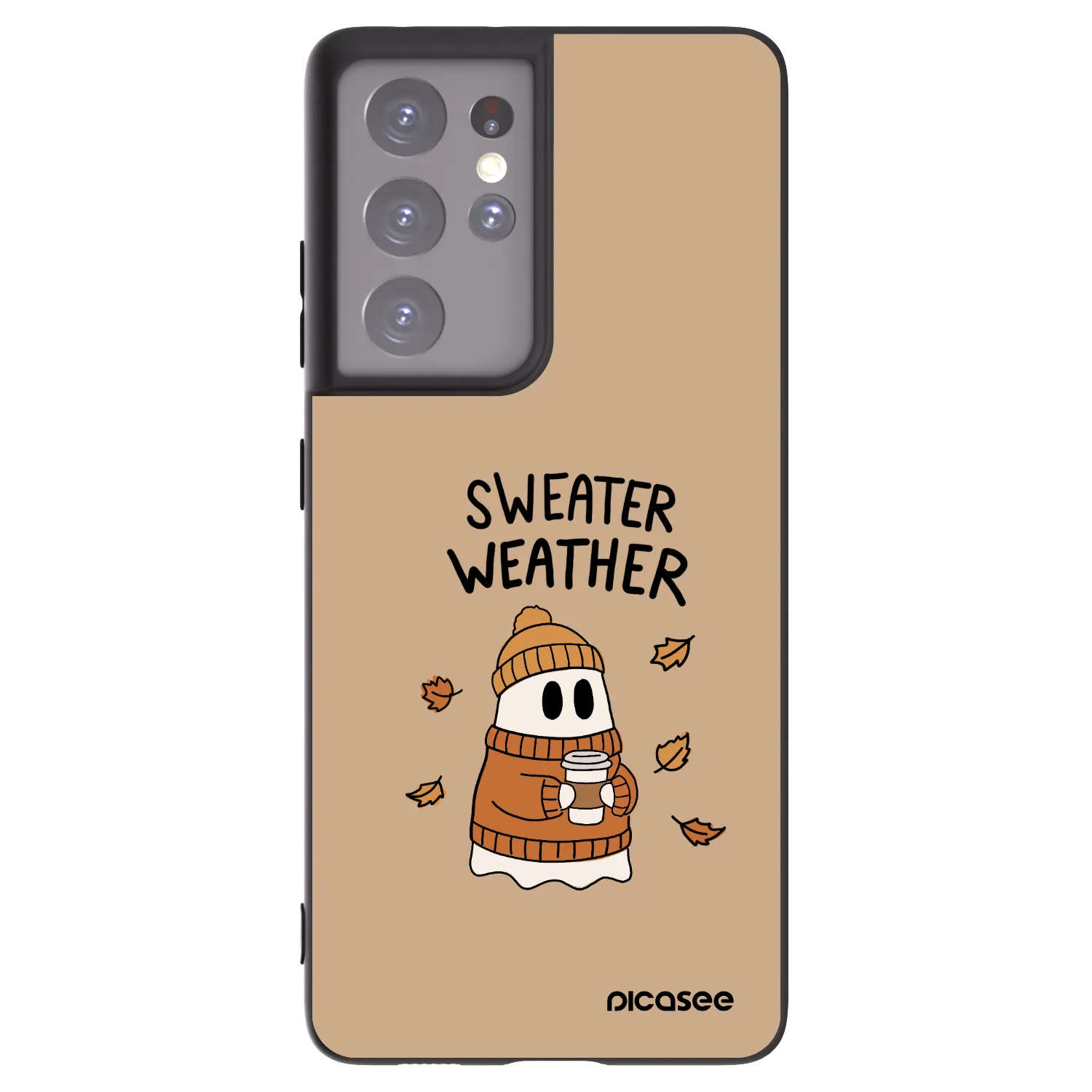 Picasee silikonski črni ovitek za Samsung Galaxy S21 Ultra 5G G998B - Sweater ghost