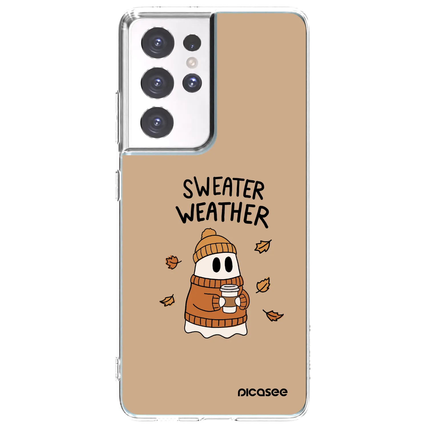 Picasee silikonski prozorni ovitek za Samsung Galaxy S21 Ultra 5G G998B - Sweater ghost
