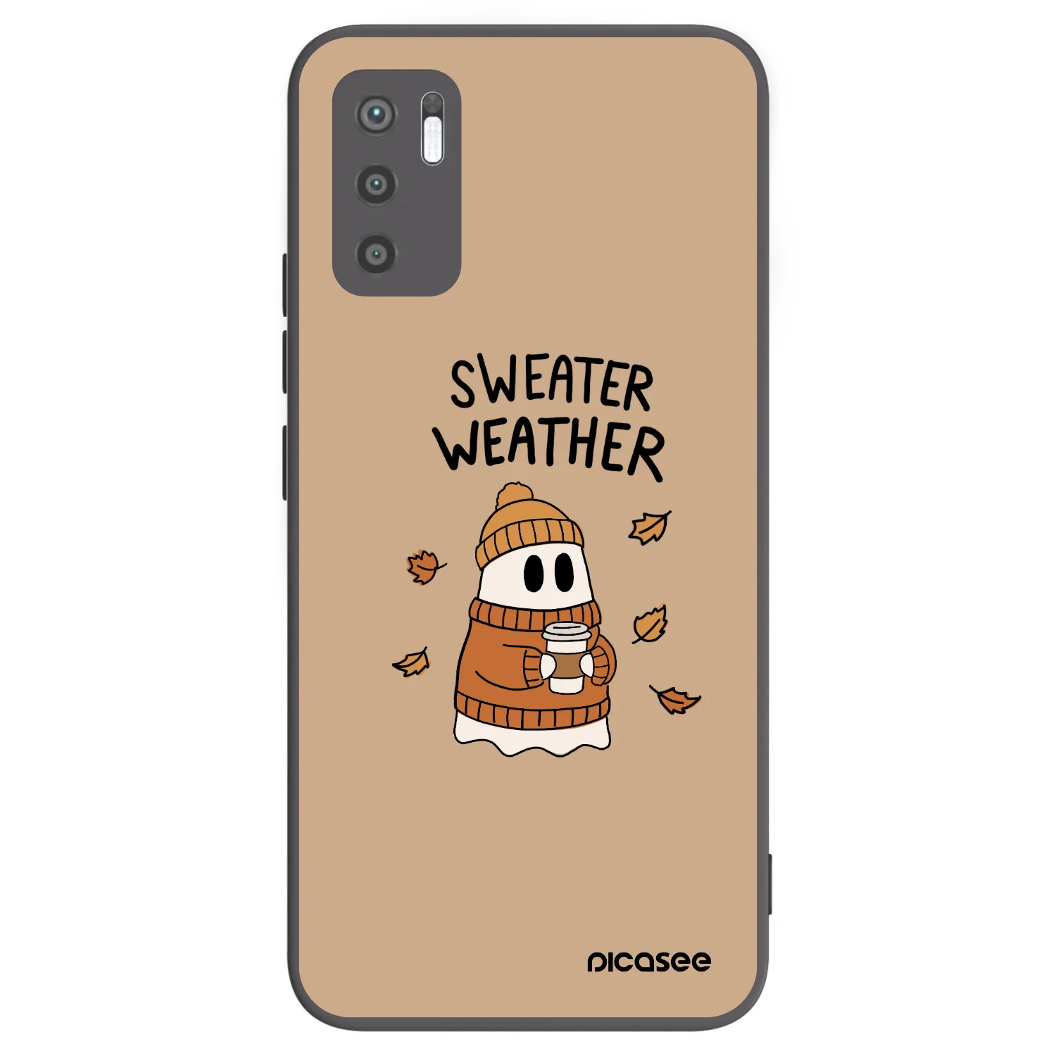 Picasee silikonski črni ovitek za Xiaomi Redmi Note 10 5G - Sweater ghost