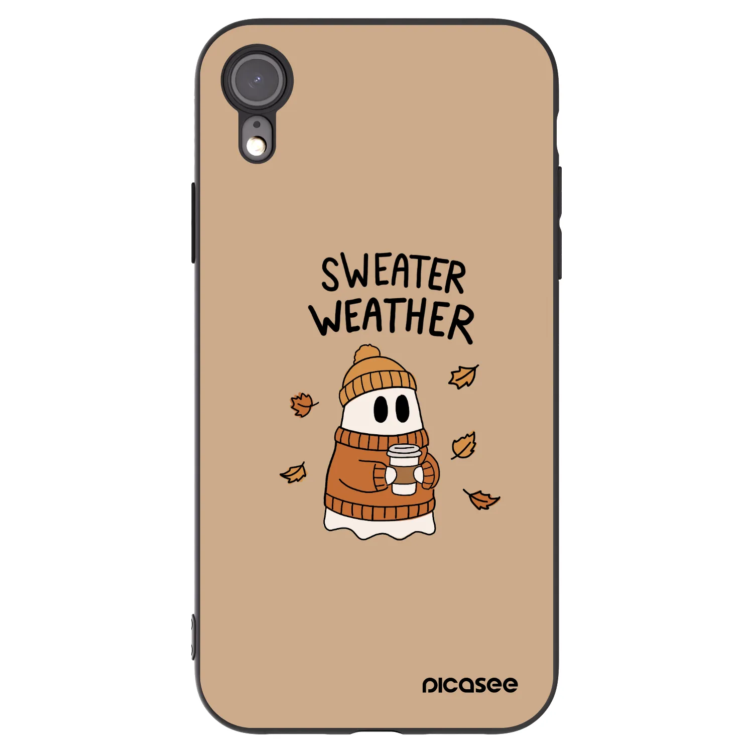 Picasee silikonski črni ovitek za Apple iPhone XR - Sweater ghost