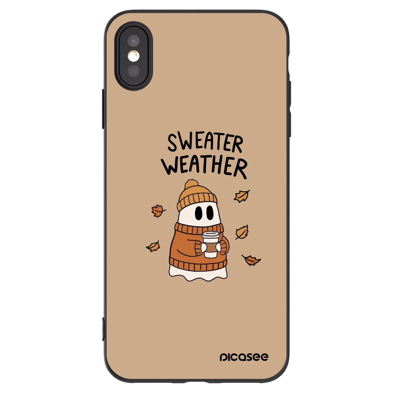 Picasee silikonski črni ovitek za Apple iPhone XS Max - Sweater ghost
