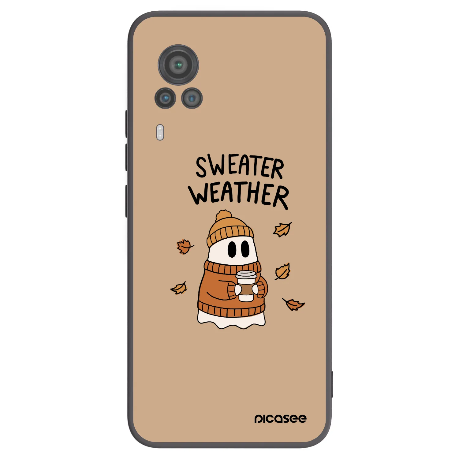 Picasee silikonski črni ovitek za Vivo X60 Pro 5G - Sweater ghost