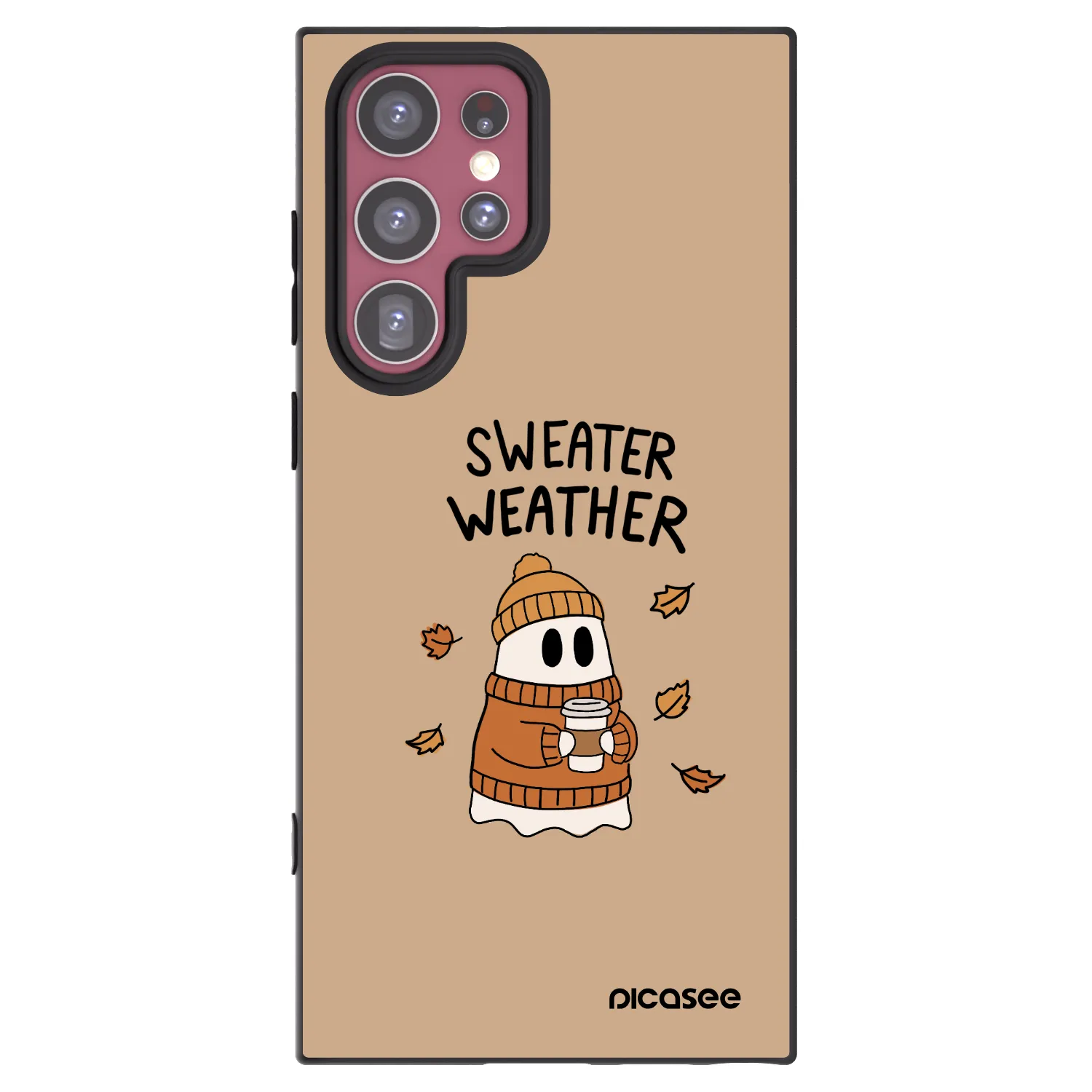 Picasee silikonski črni ovitek za Samsung Galaxy S22 Ultra 5G - Sweater ghost