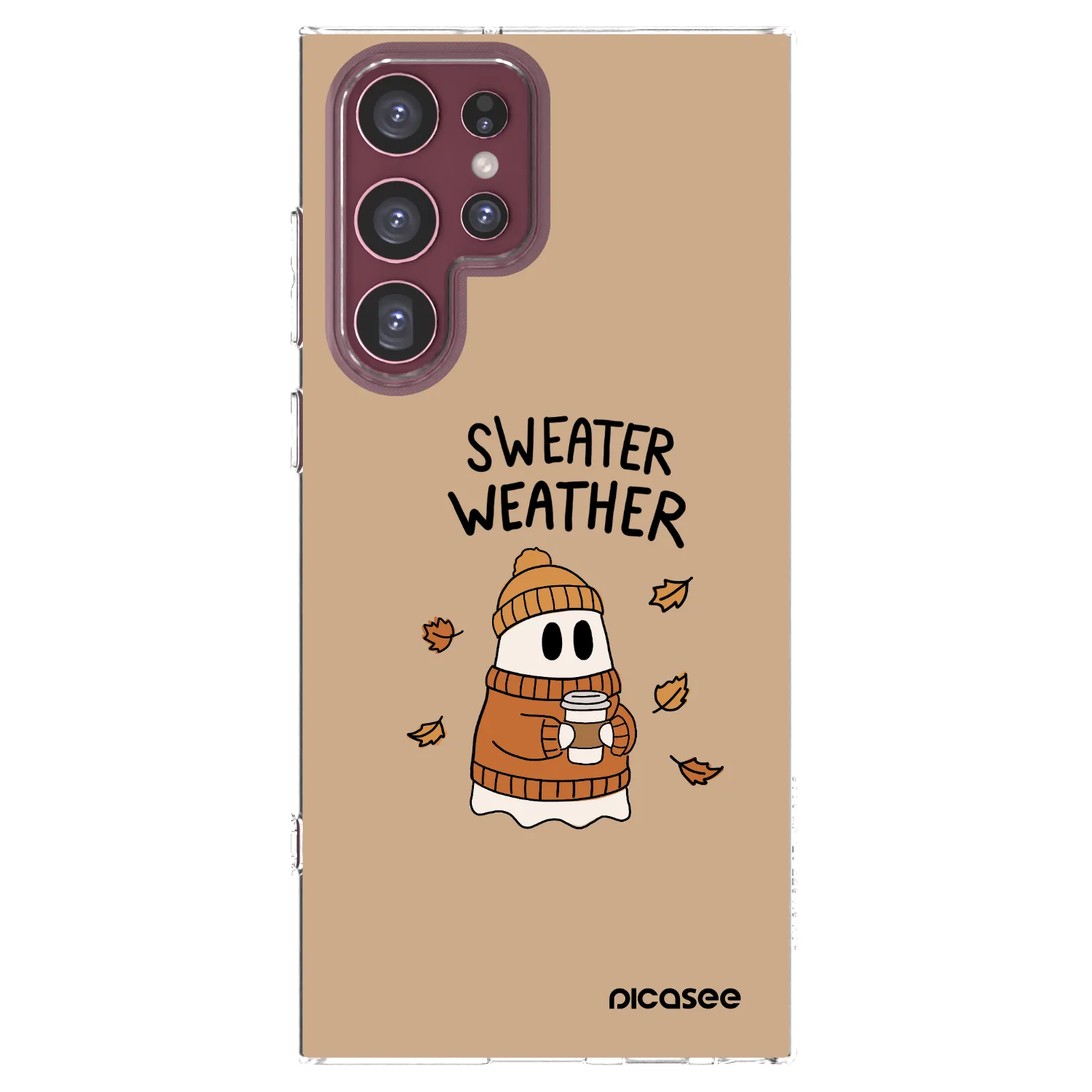 Picasee silikonski prozorni ovitek za Samsung Galaxy S22 Ultra 5G - Sweater ghost