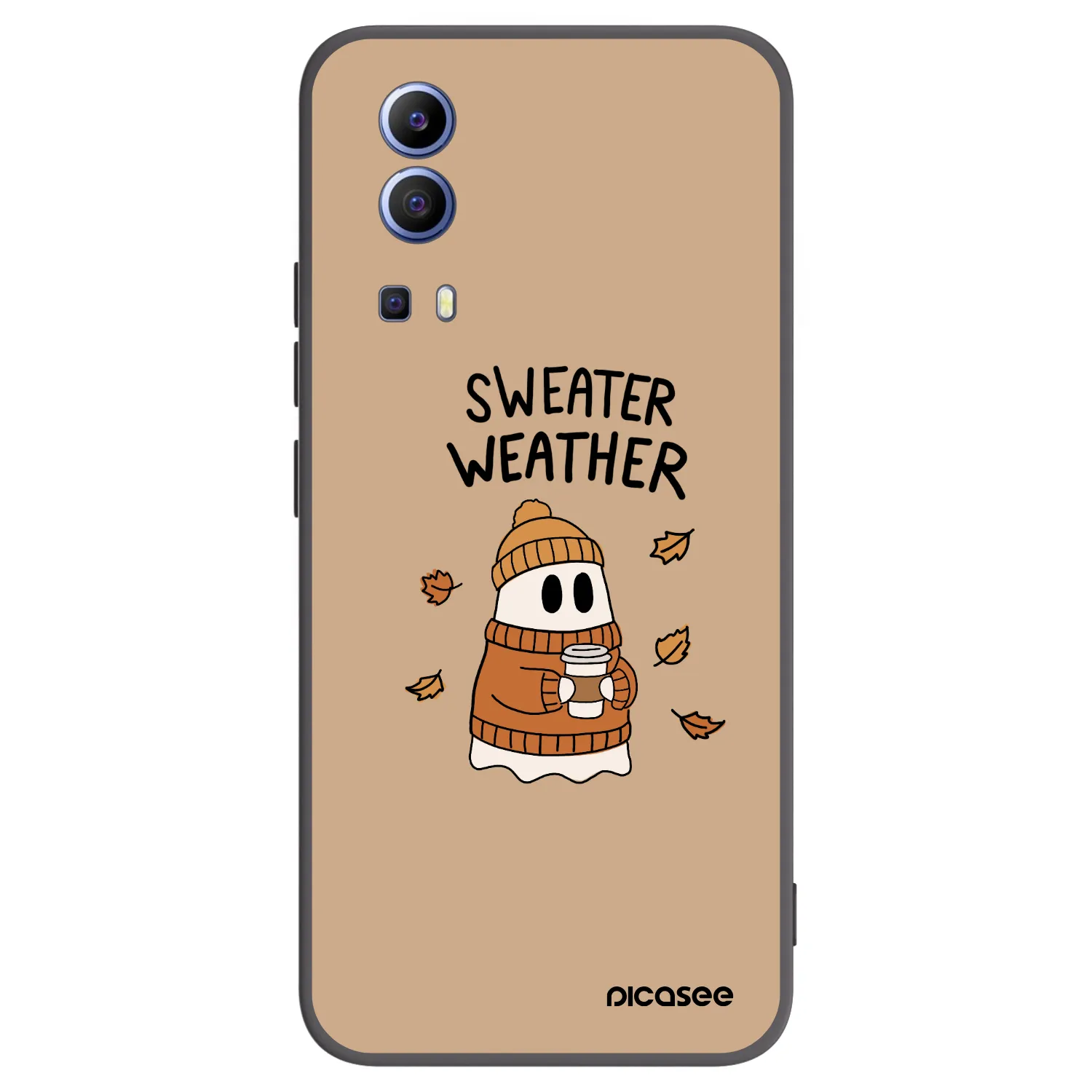 Picasee silikonski črni ovitek za Vivo Y52 5G - Sweater ghost