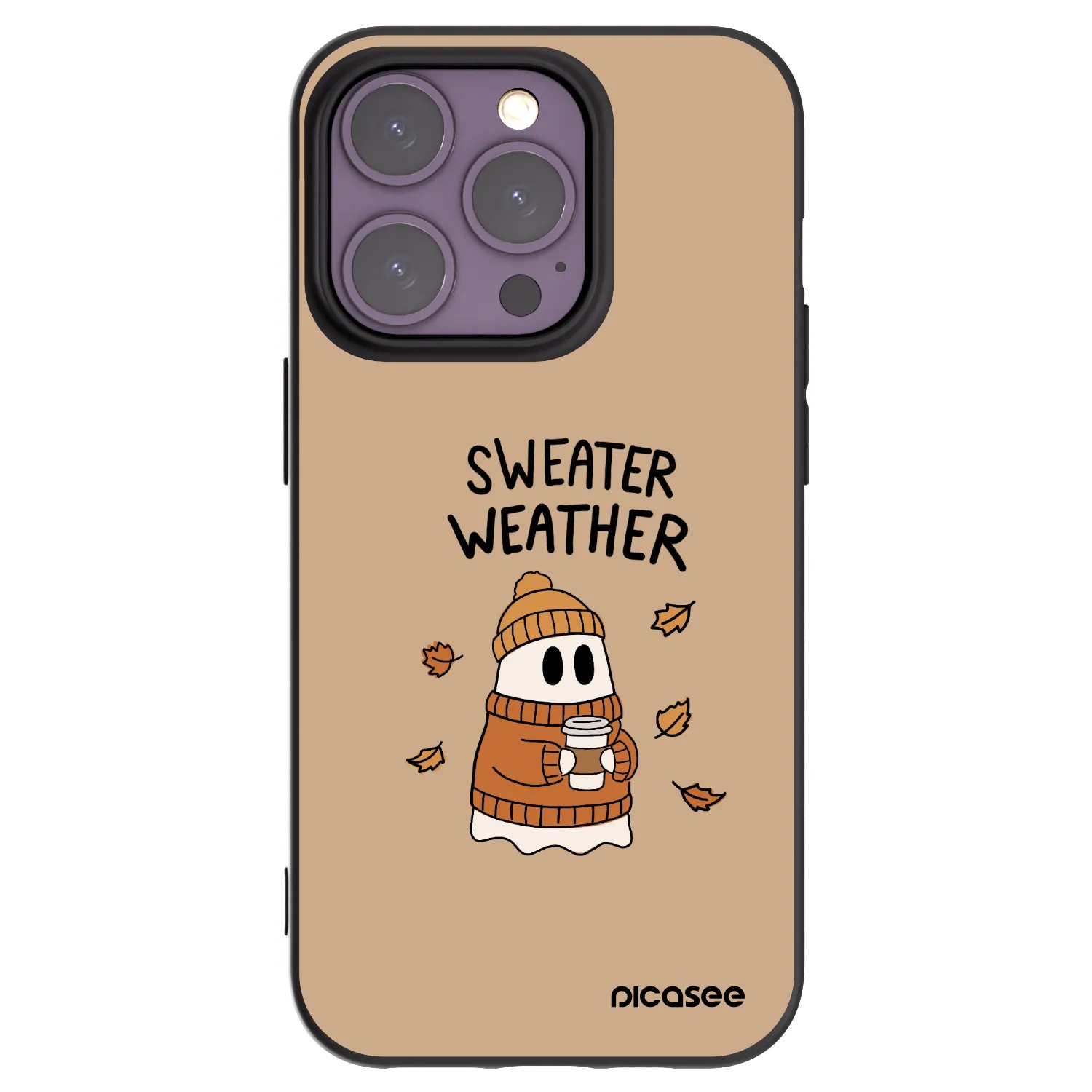 Picasee silikonski črni ovitek za Apple iPhone 14 Pro - Sweater ghost