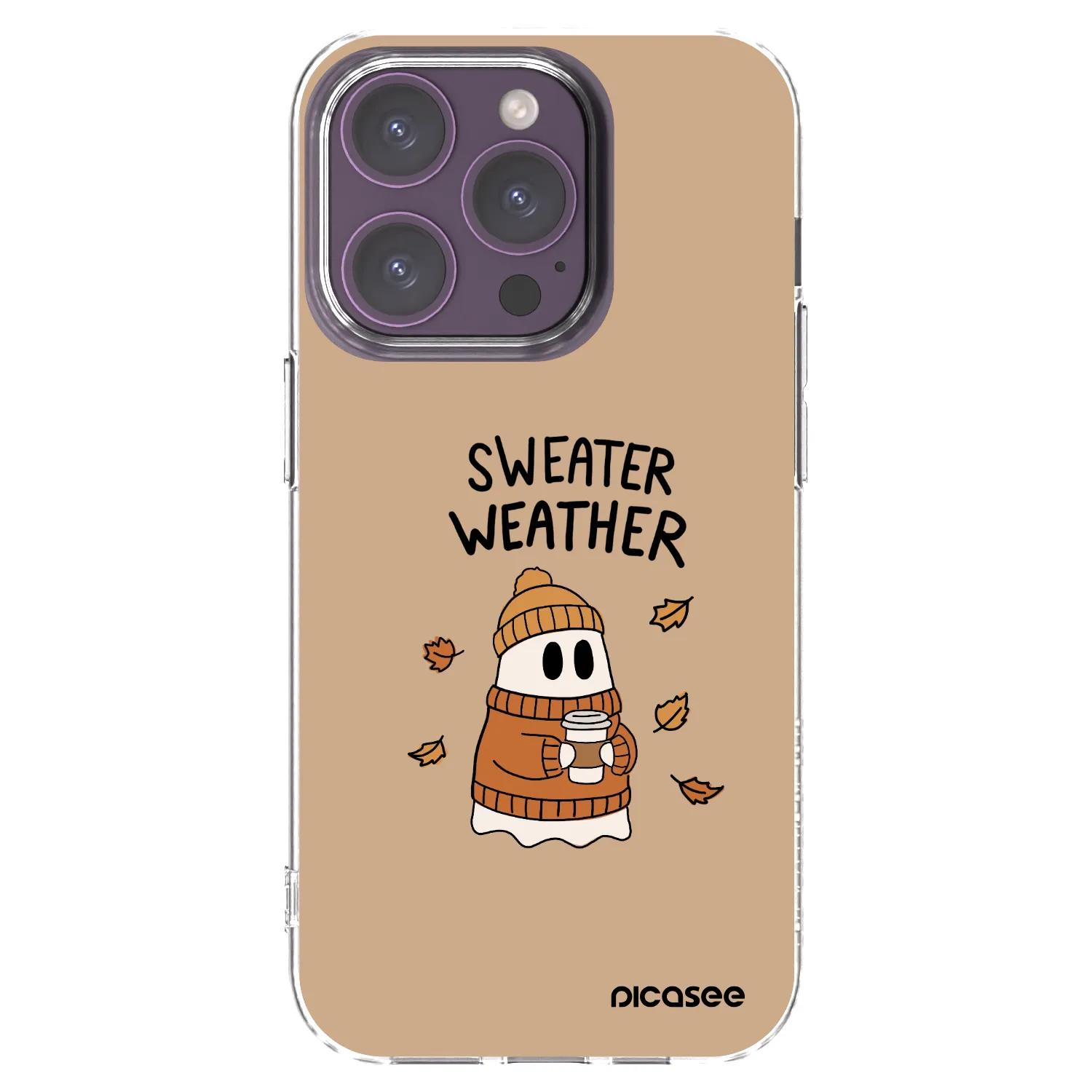 Picasee silikonski prozorni ovitek za Apple iPhone 14 Pro - Sweater ghost