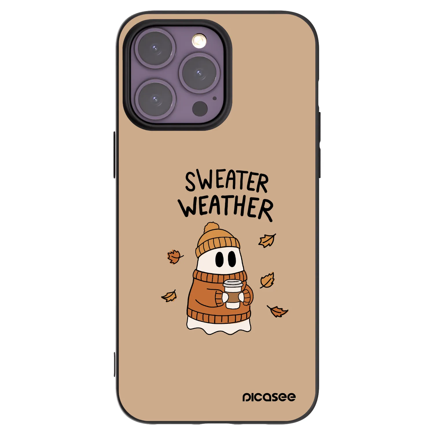 Picasee silikonski črni ovitek za Apple iPhone 14 Pro Max - Sweater ghost