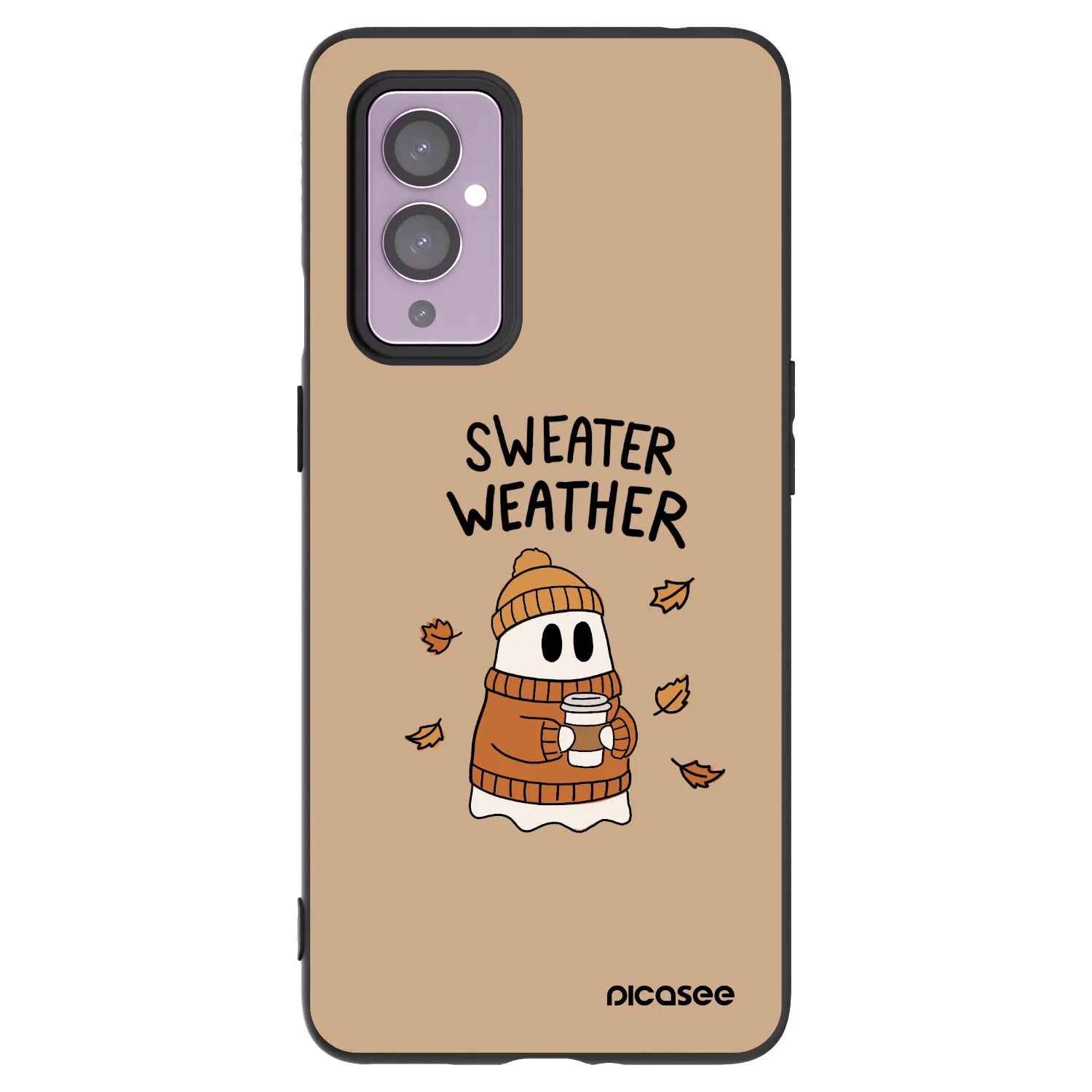 Picasee silikonski črni ovitek za OnePlus 9 - Sweater ghost