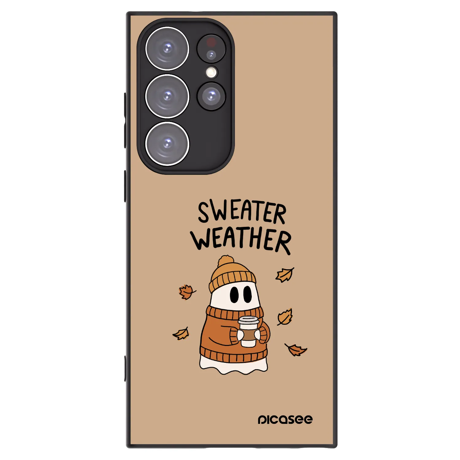 Picasee silikonski črni ovitek za Samsung Galaxy S23 Ultra 5G - Sweater ghost