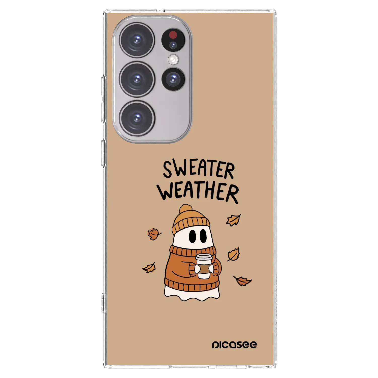 Picasee silikonski prozorni ovitek za Samsung Galaxy S23 Ultra 5G - Sweater ghost