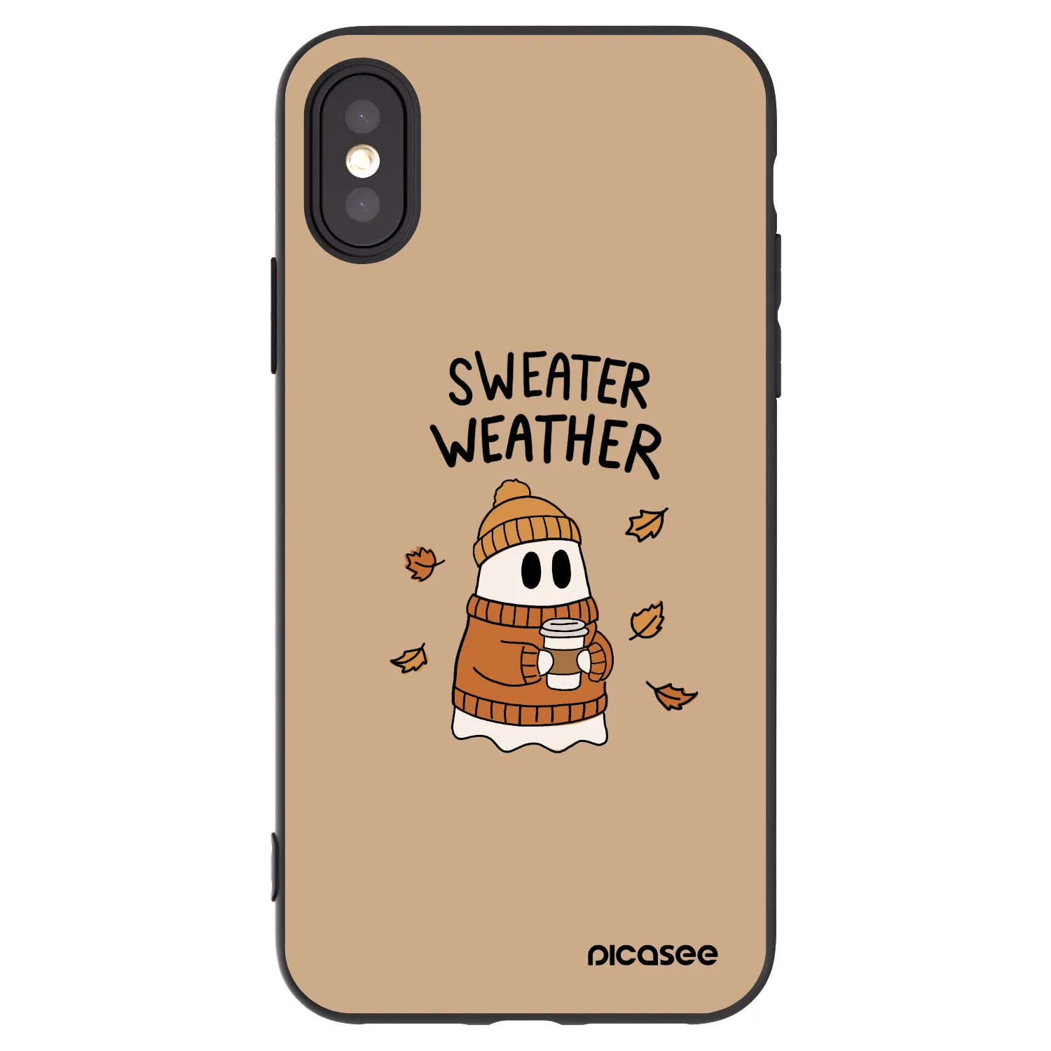 Picasee silikonski črni ovitek za Apple iPhone X/XS - Sweater ghost