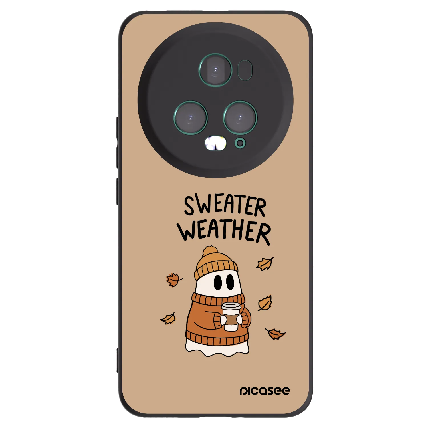 Picasee silikonski črni ovitek za Honor Magic5 Pro - Sweater ghost
