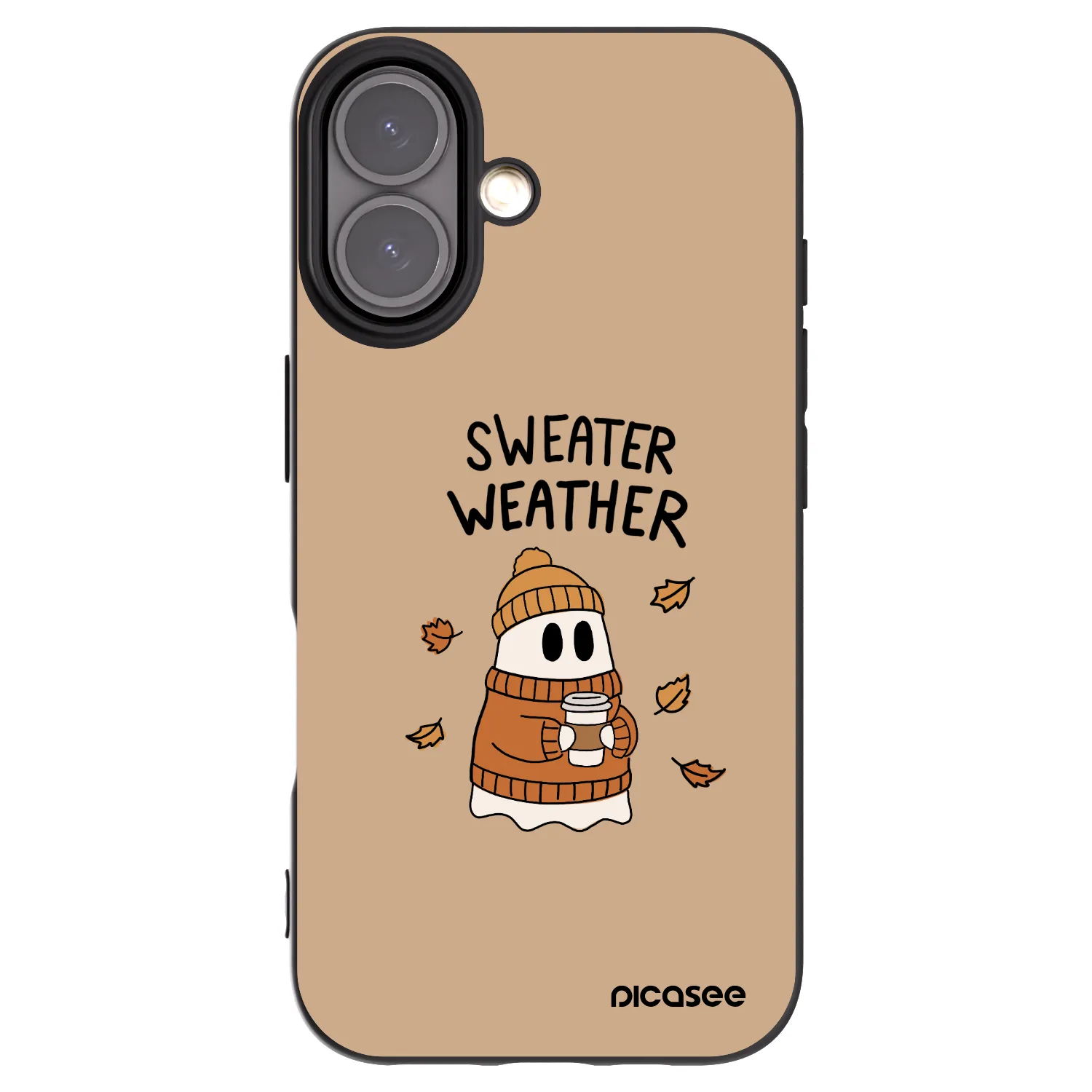 Picasee silikonski črni ovitek za Apple iPhone 16 - Sweater ghost