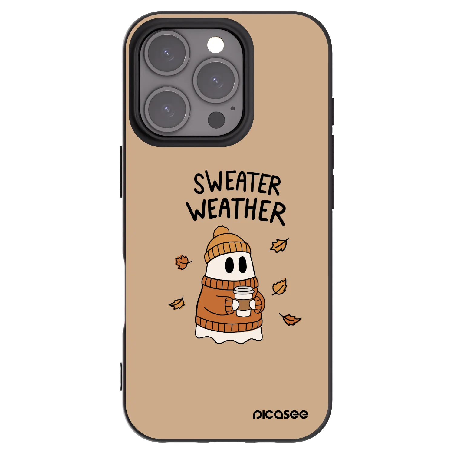 Picasee silikonski črni ovitek za Apple iPhone 16 Pro - Sweater ghost