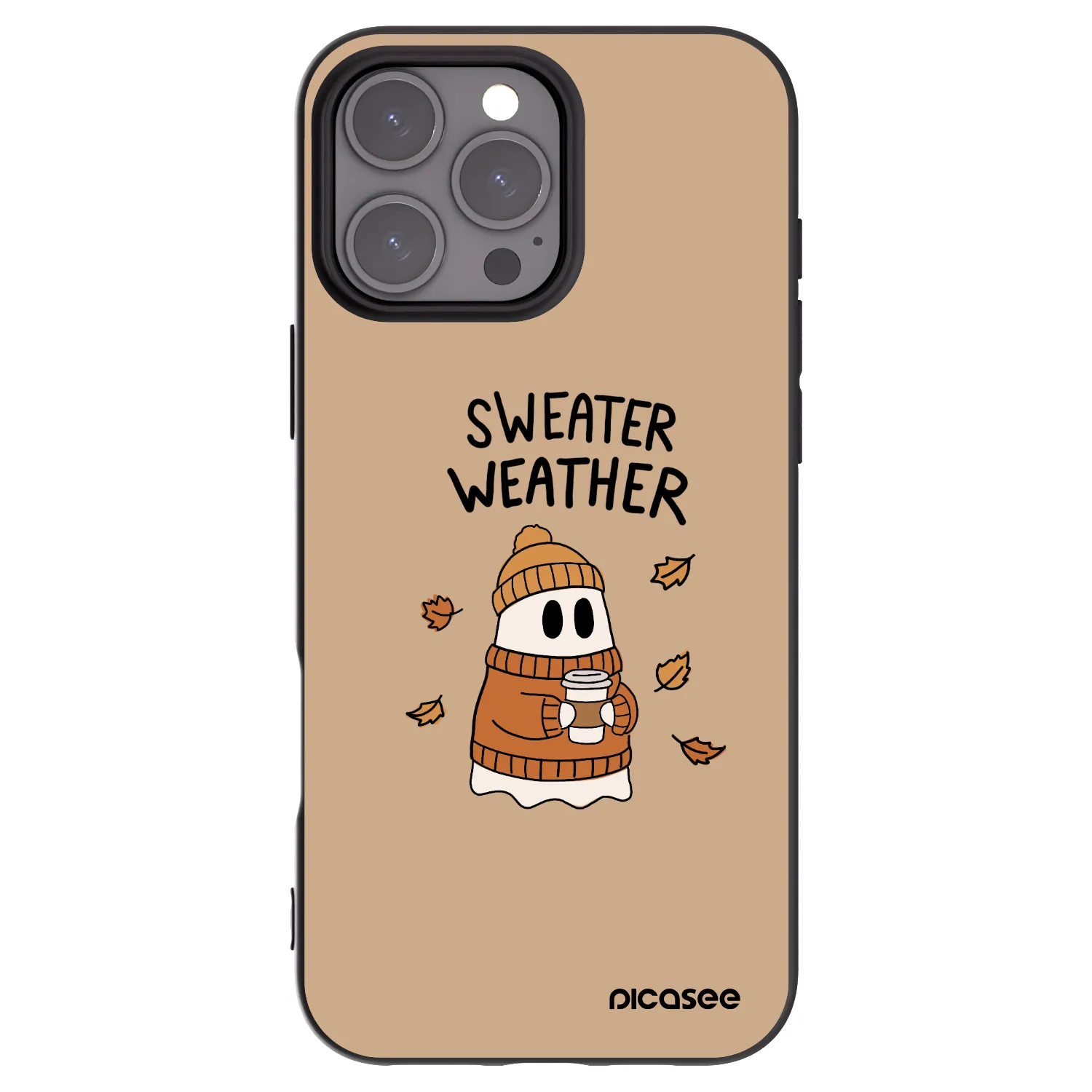 Picasee silikonski črni ovitek za Apple iPhone 16 Pro Max - Sweater ghost