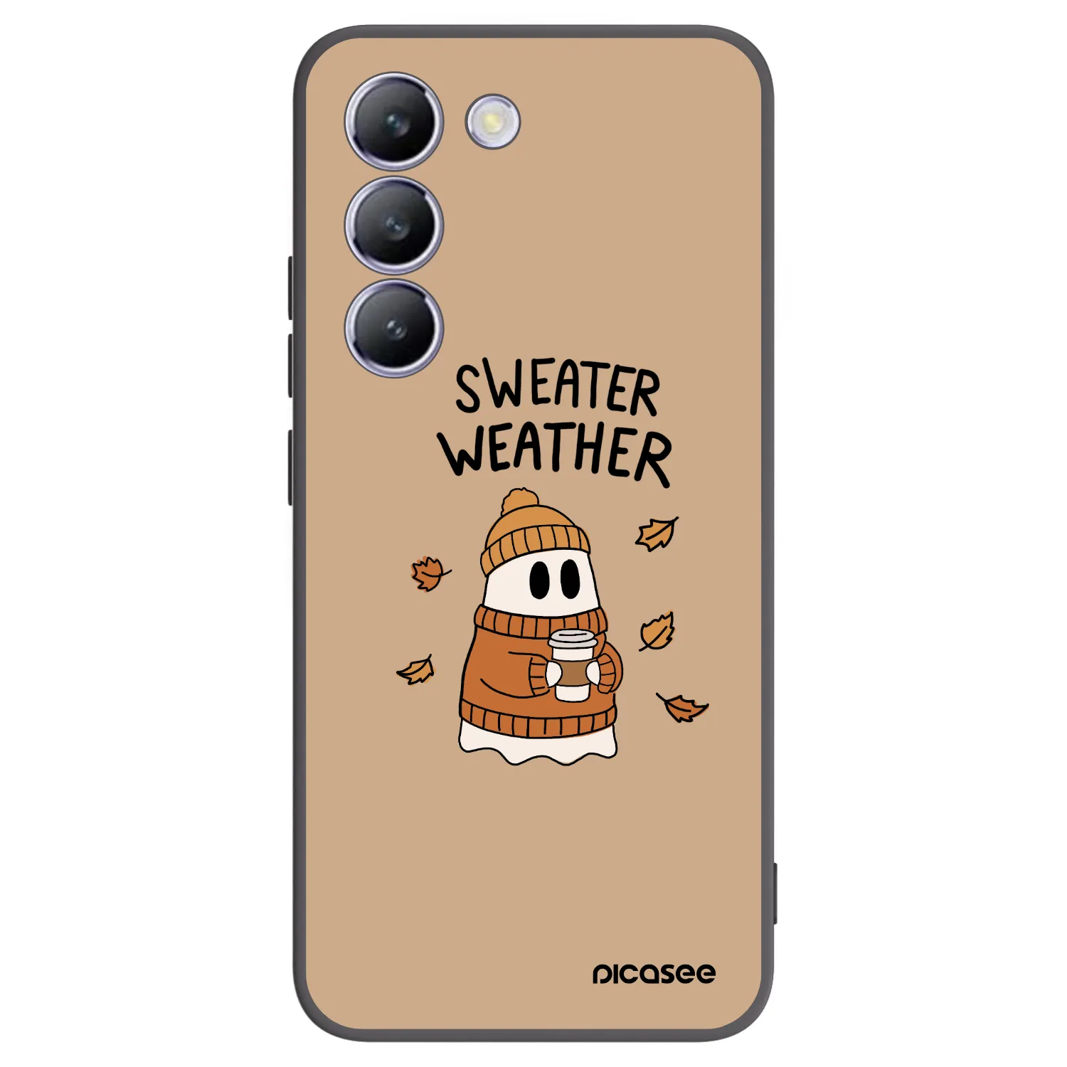 Picasee silikonski črni ovitek za Vivo V40 SE 5G - Sweater ghost