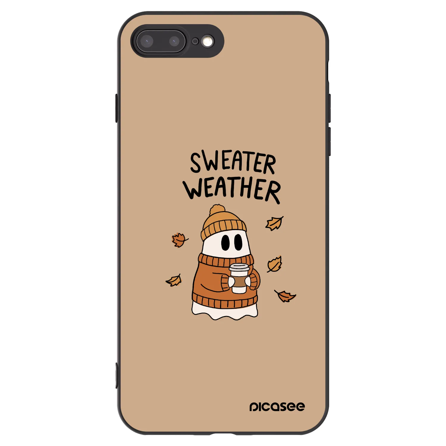 Picasee silikonski črni ovitek za Apple iPhone 8 Plus - Sweater ghost