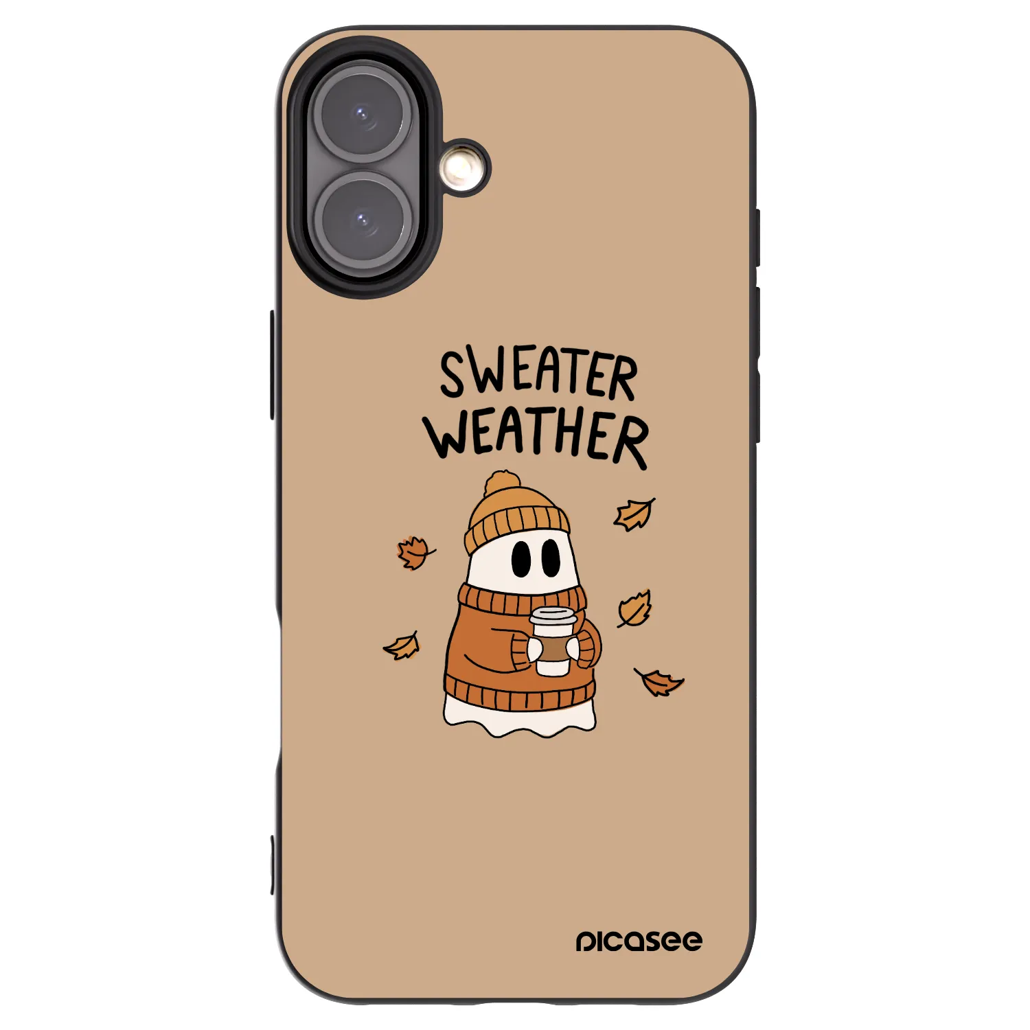 Picasee silikonski črni ovitek za Apple iPhone 16 Plus - Sweater ghost