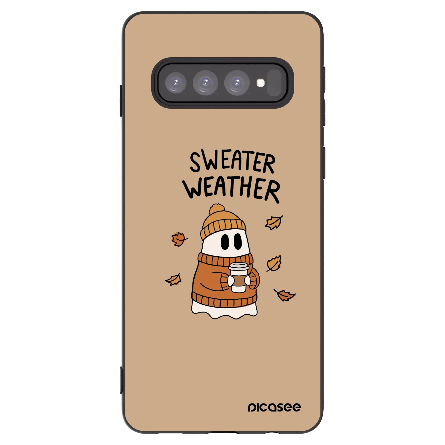 Picasee silikonski črni ovitek za Samsung Galaxy S10 G973 - Sweater ghost