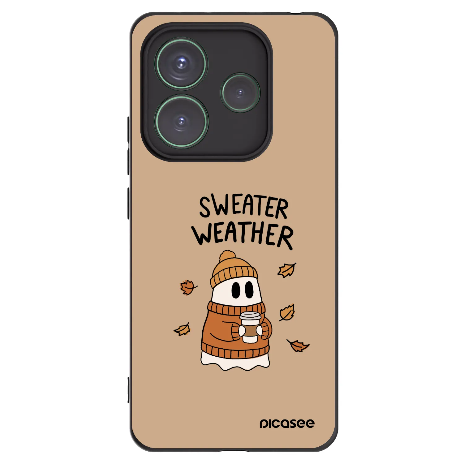Picasee silikonski črni ovitek za Xiaomi Redmi Note 14 5G - Sweater ghost