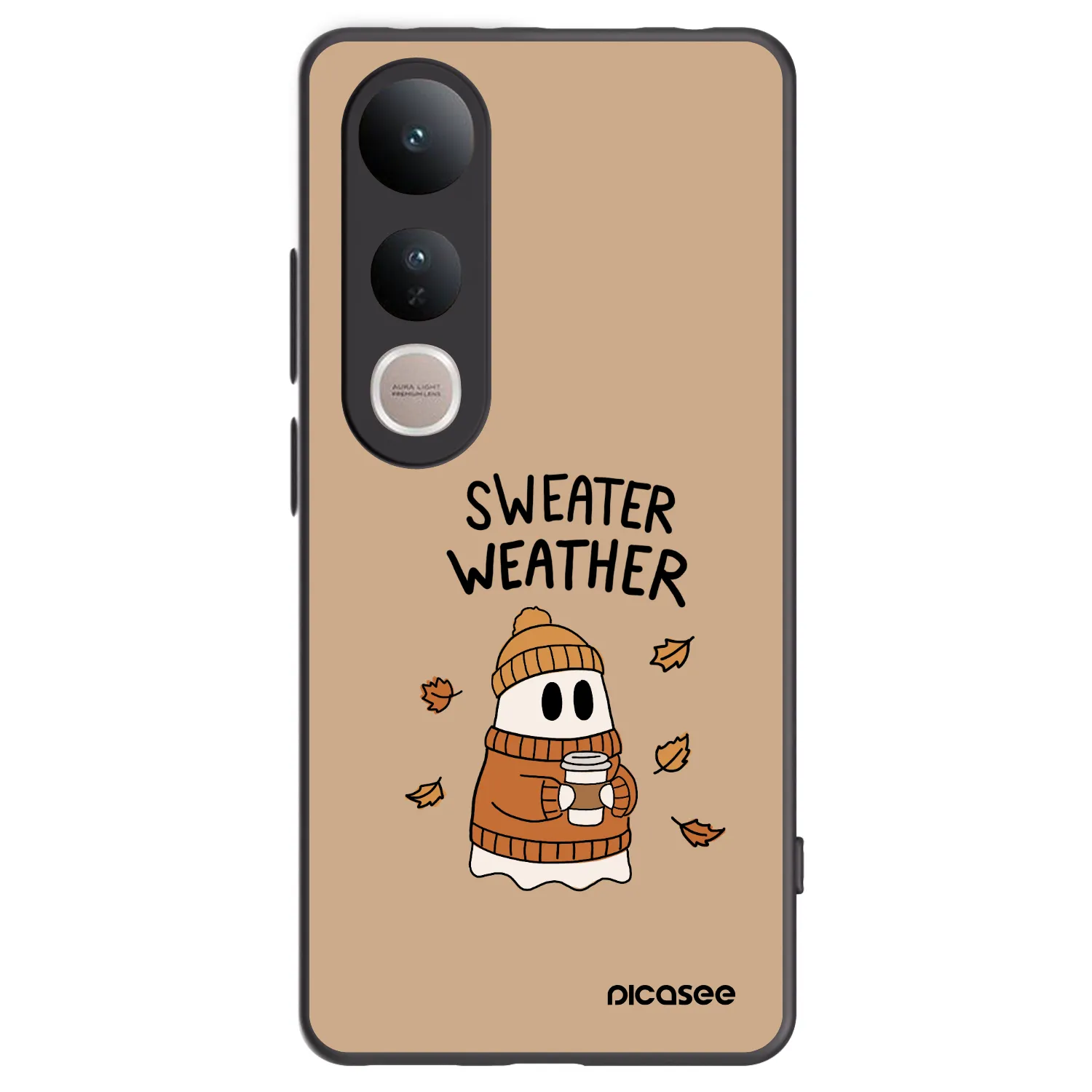 Picasee silikonski črni ovitek za Vivo V50 Lite 5G - Sweater ghost