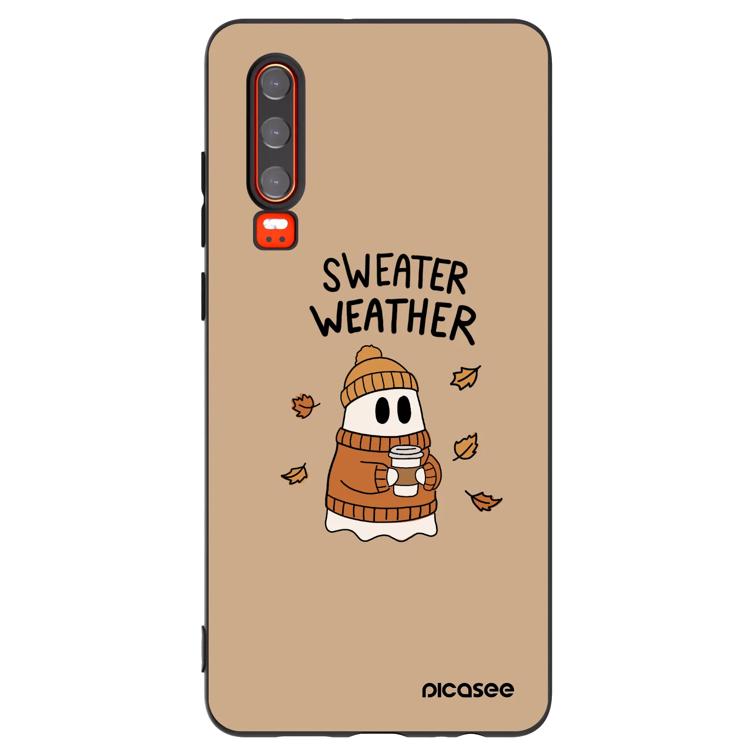 Picasee silikonski črni ovitek za Huawei P30 - Sweater ghost