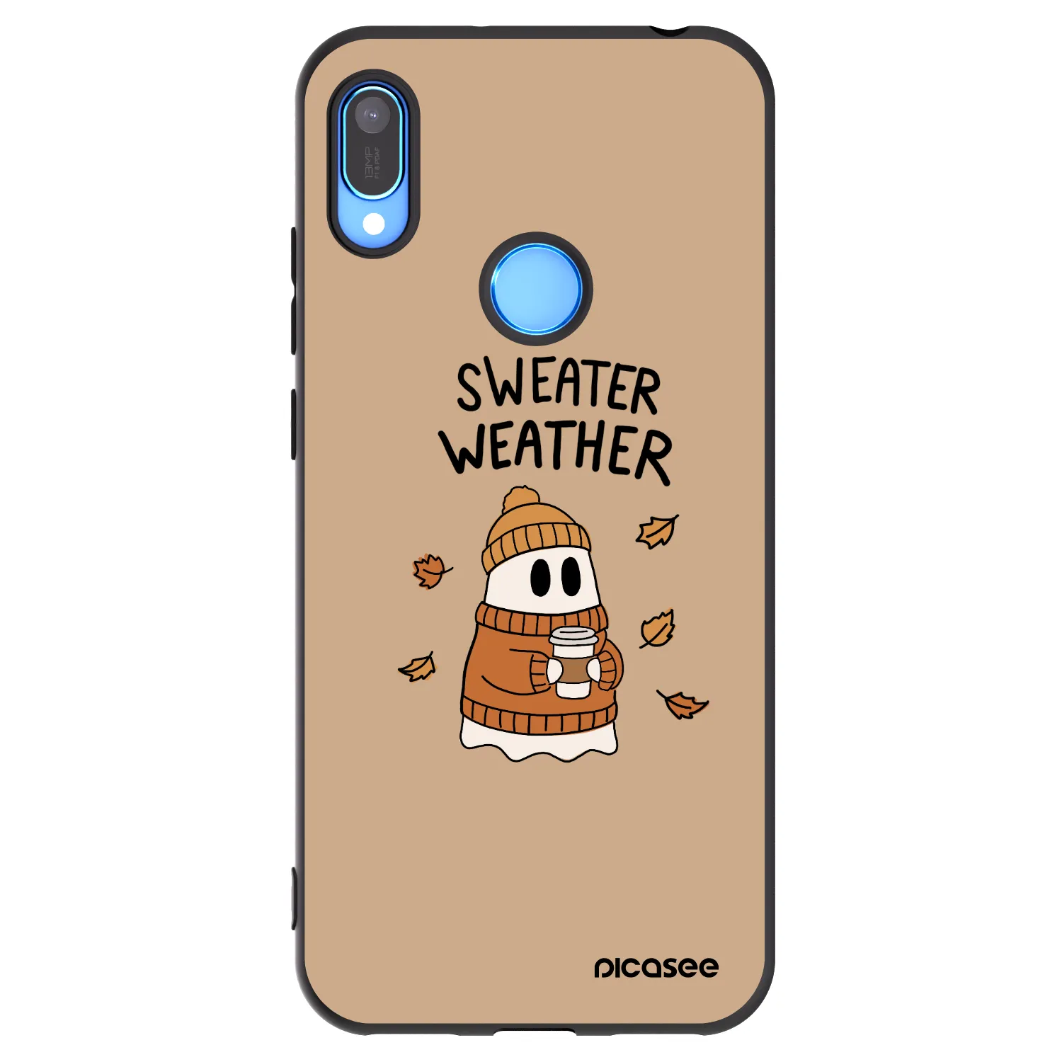 Picasee silikonski črni ovitek za Huawei Y6 2019 - Sweater ghost